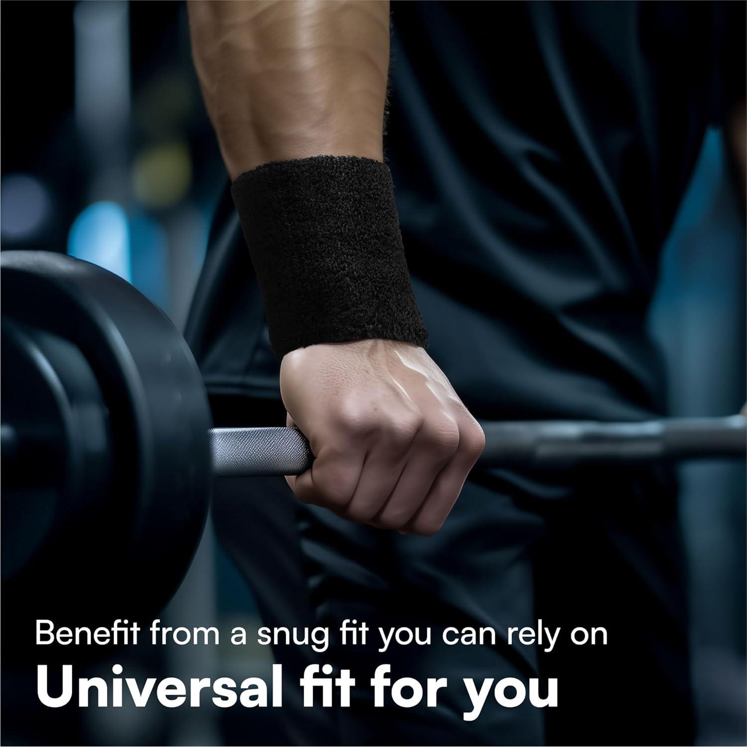 Muñequera de Sudor H&S, 6 Pcs, Talla Única, Absorbente