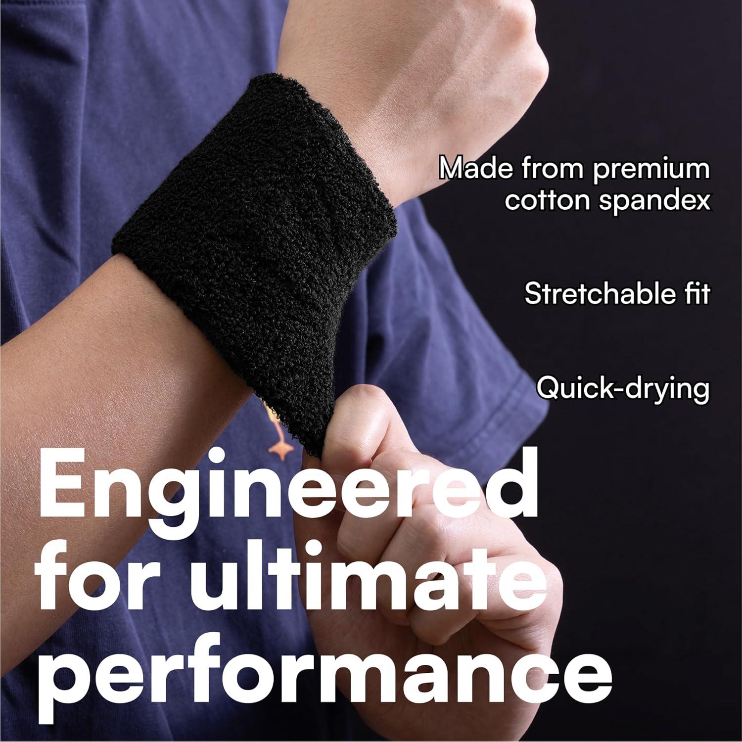 Muñequera de Sudor H&S, 6 Pcs, Talla Única, Absorbente