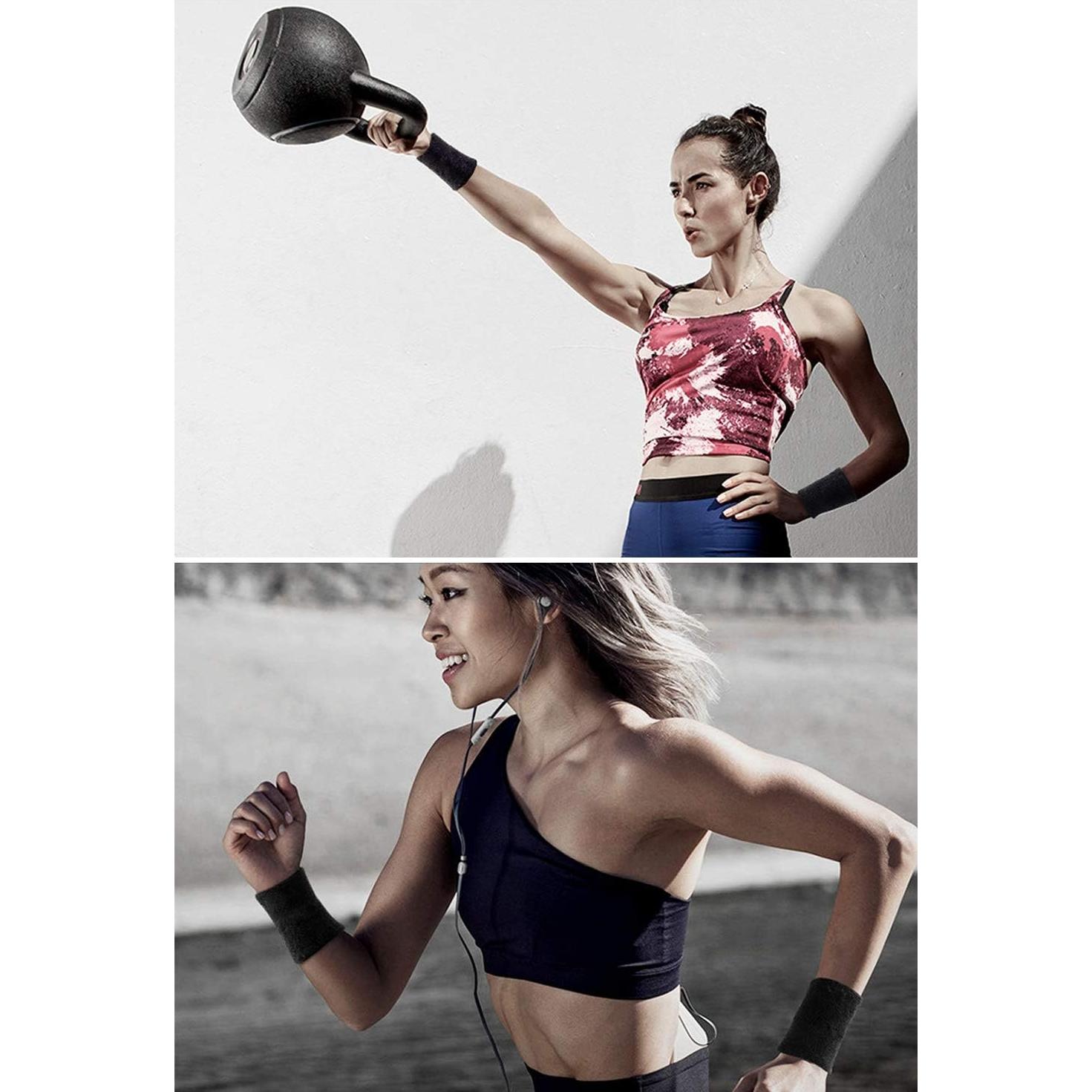 Brazaletes de Muñeca Oureamod - Tela Rizo Absorbente - Paquete de 3