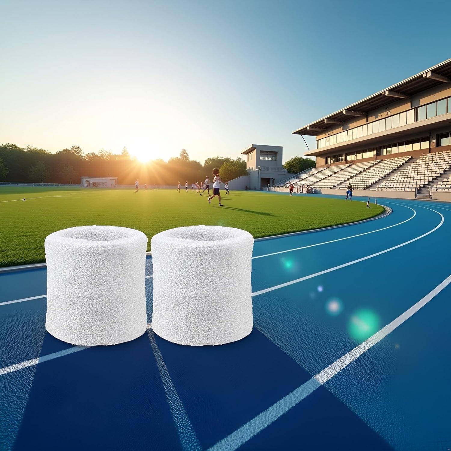 Paquete de 2 muñequeras blancas Galyacht para deportes