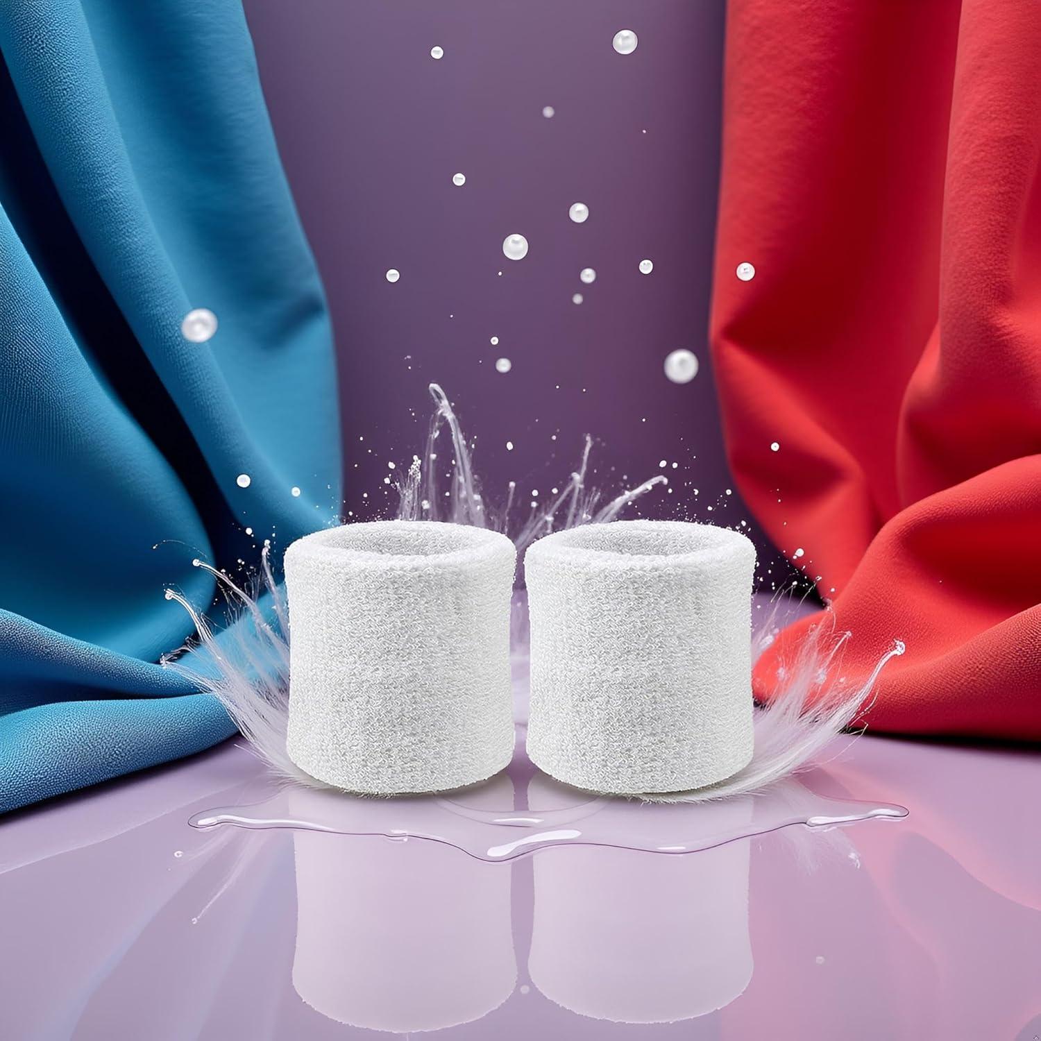 Paquete de 2 muñequeras blancas Galyacht para deportes