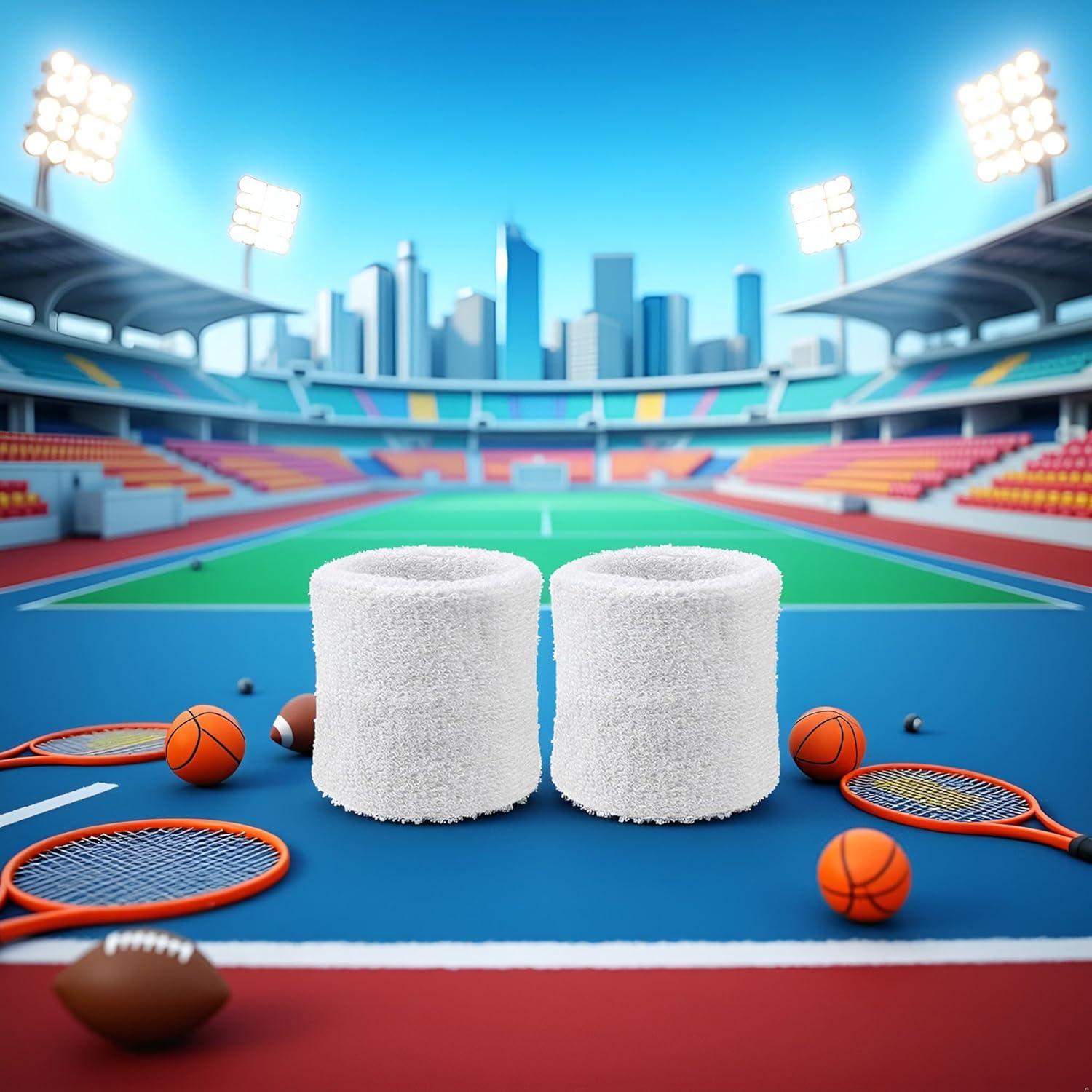 Paquete de 2 muñequeras blancas Galyacht para deportes