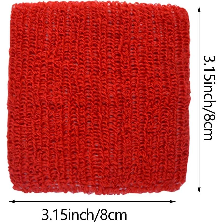 Muñequera de Sudor obmwang 18 Piezas Algodón Coloridas 8x8cm