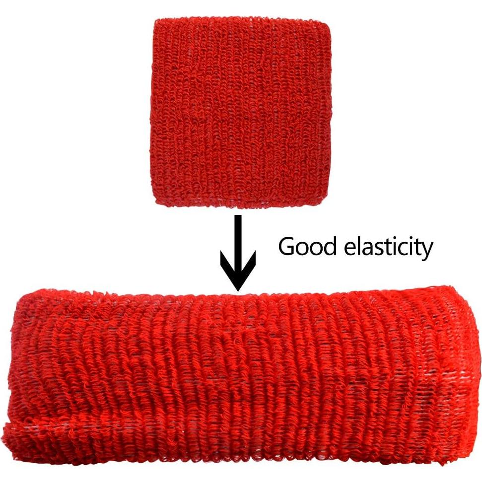 Muñequera de Sudor obmwang 18 Piezas Algodón Coloridas 8x8cm