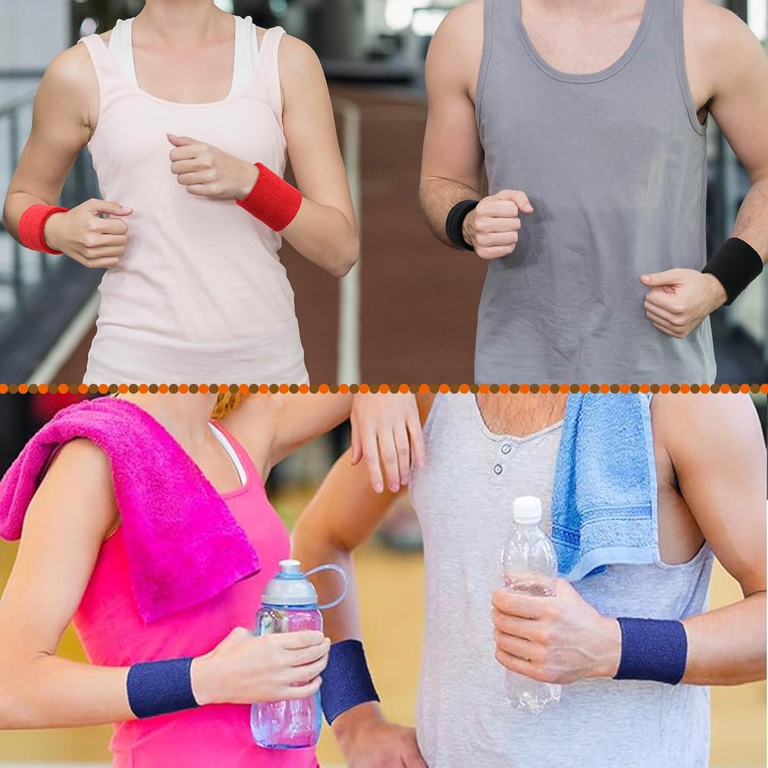 Muñequera de Sudor Cosmos - 4 Pares Algodón Absorbente