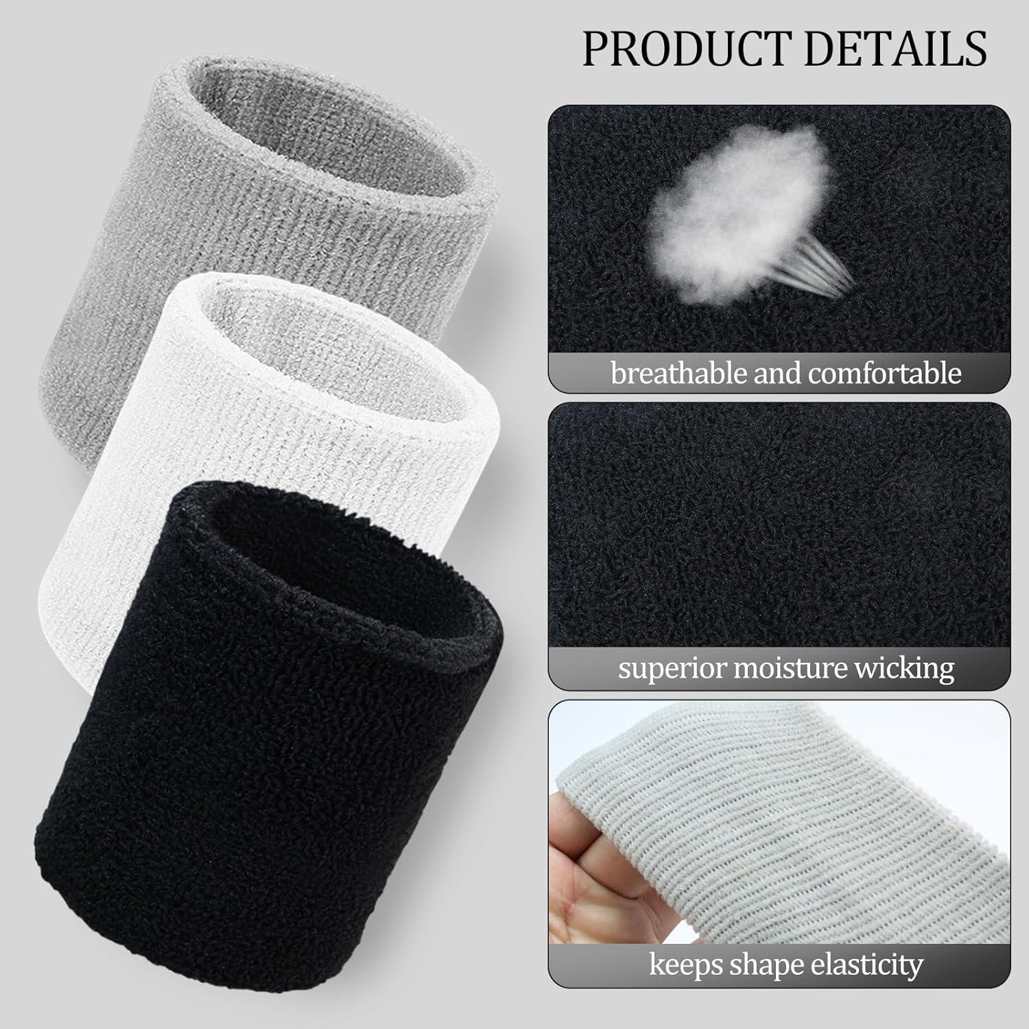 Muñequera Absorbente QVYQVY - Paquete de 6 Unisex para Deportes