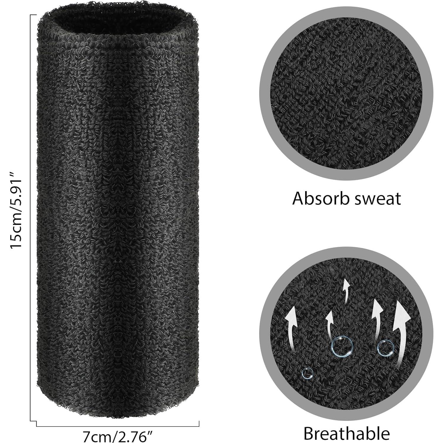 Muñequera Elástica COMNICO para Sudor - 15x7 cm - Negro