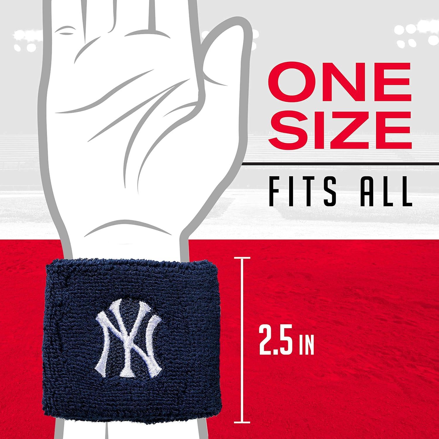 Muñequera de Sudor Franklin Sports New York Yankees - Paquete de 2