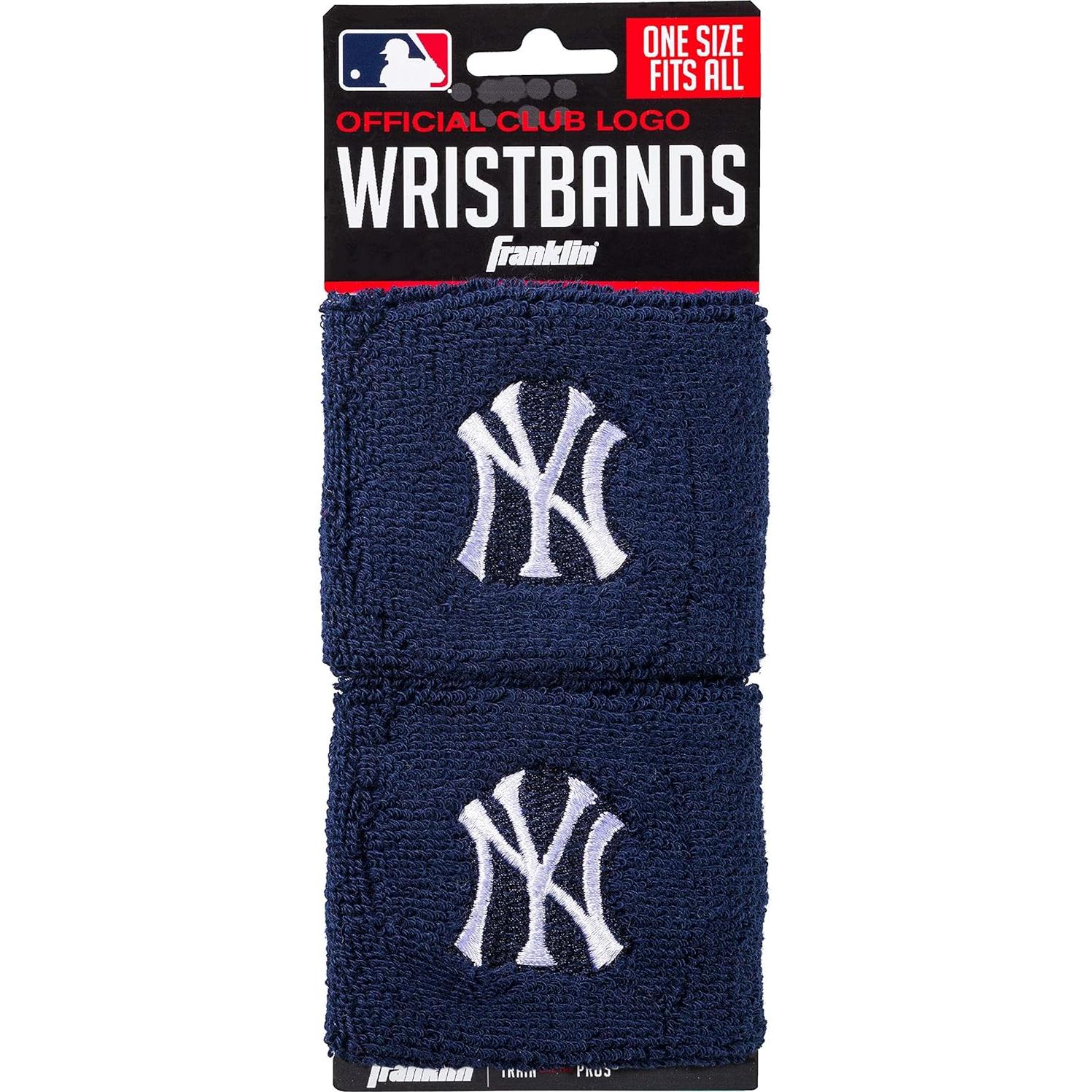 Muñequera de Sudor Franklin Sports New York Yankees - Paquete de 2