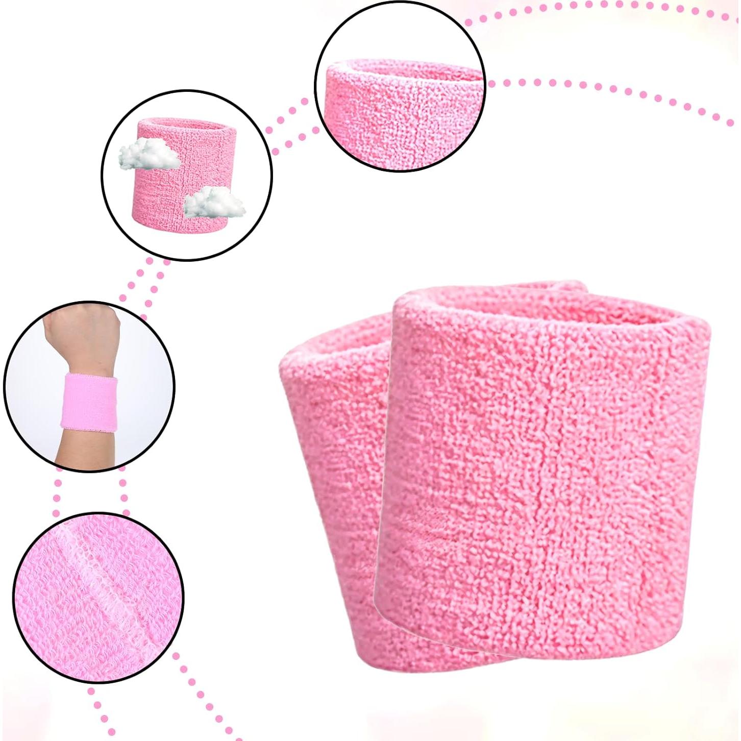 10 Muñequera Absorbente JJUNW Rosa para Multi-Deporte