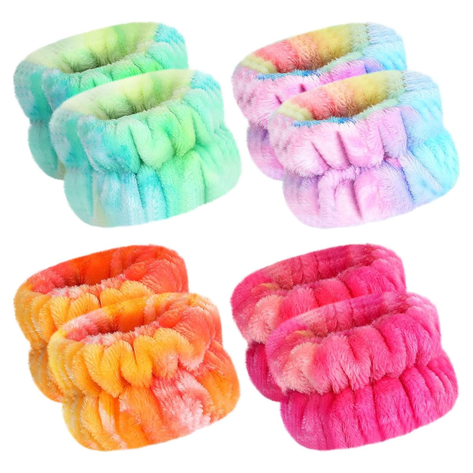 8 Bandas de Muñeca Spa Janinka Franela Multicolor Ajustables