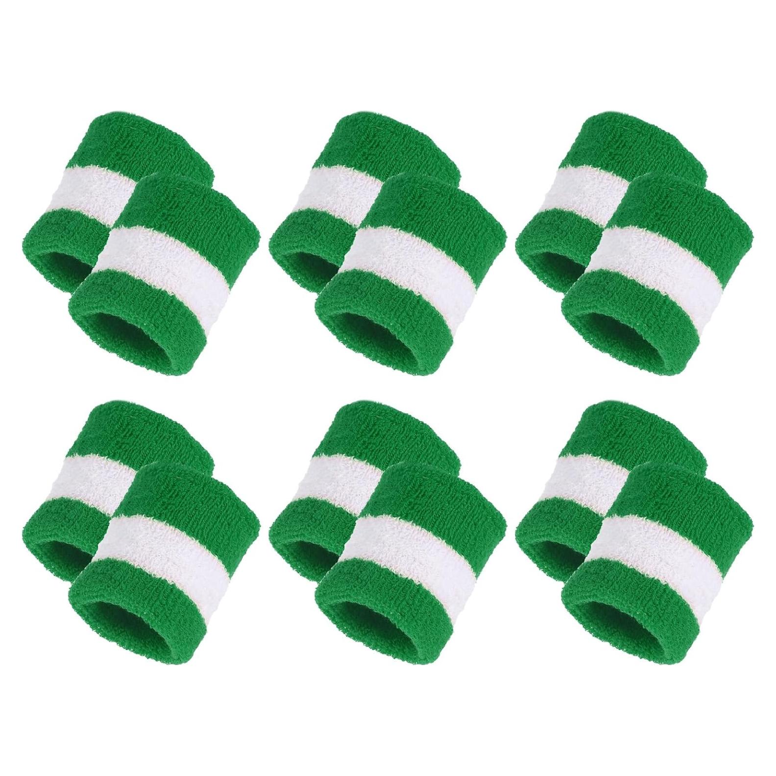 Pulseras Deportivas MECCANIXITY 12 Pcs Soporte Muñeca Verde Blanco