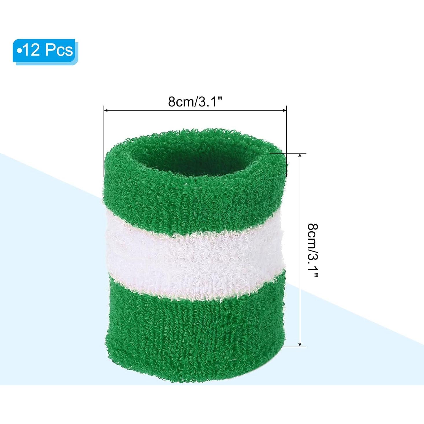 Pulseras Deportivas MECCANIXITY 12 Pcs Soporte Muñeca Verde Blanco