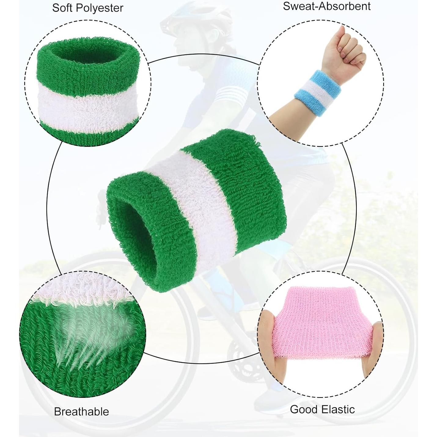 Pulseras Deportivas MECCANIXITY 12 Pcs Soporte Muñeca Verde Blanco