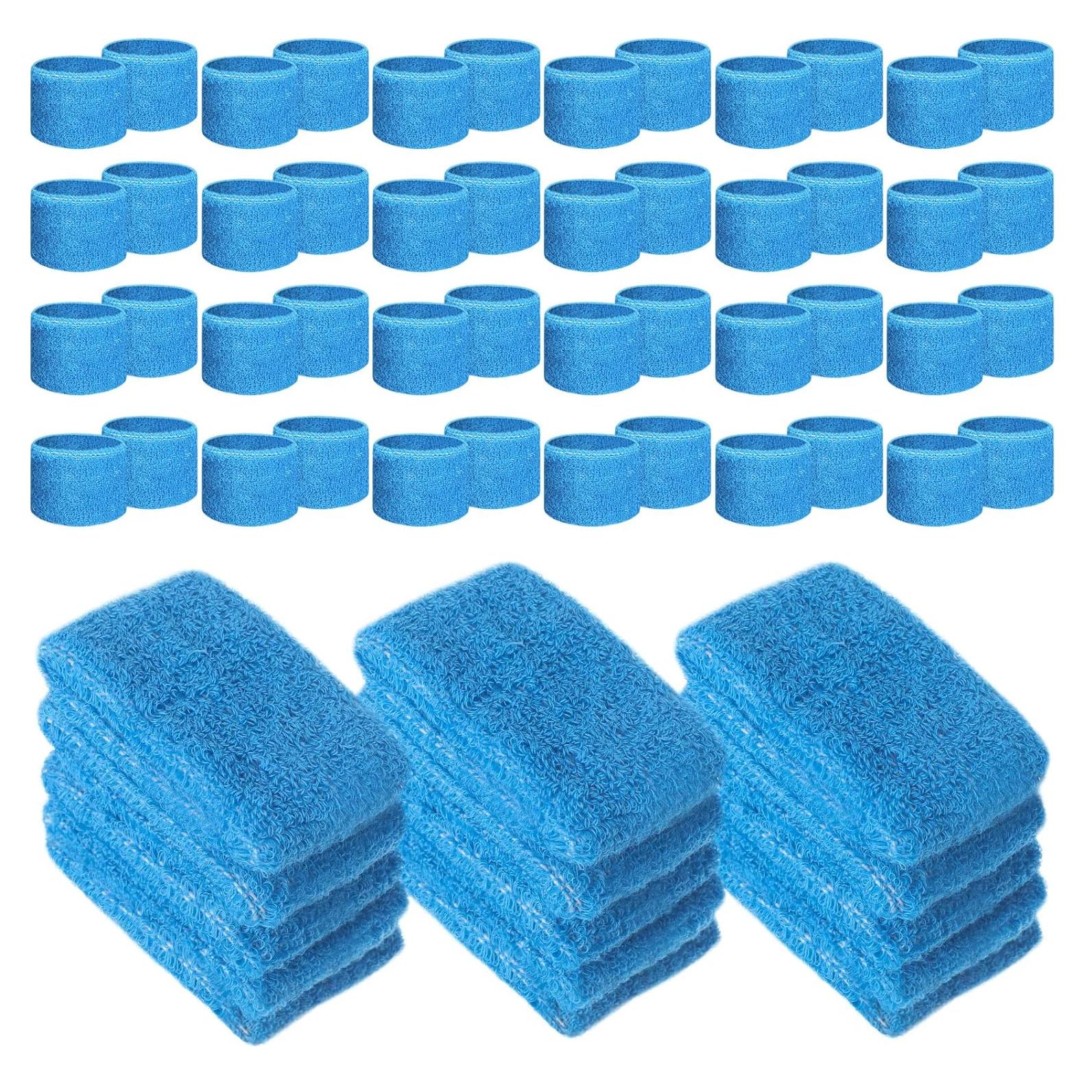 Muñequera de Toalla Leyndo 72 Pcs Algodón Azul Real