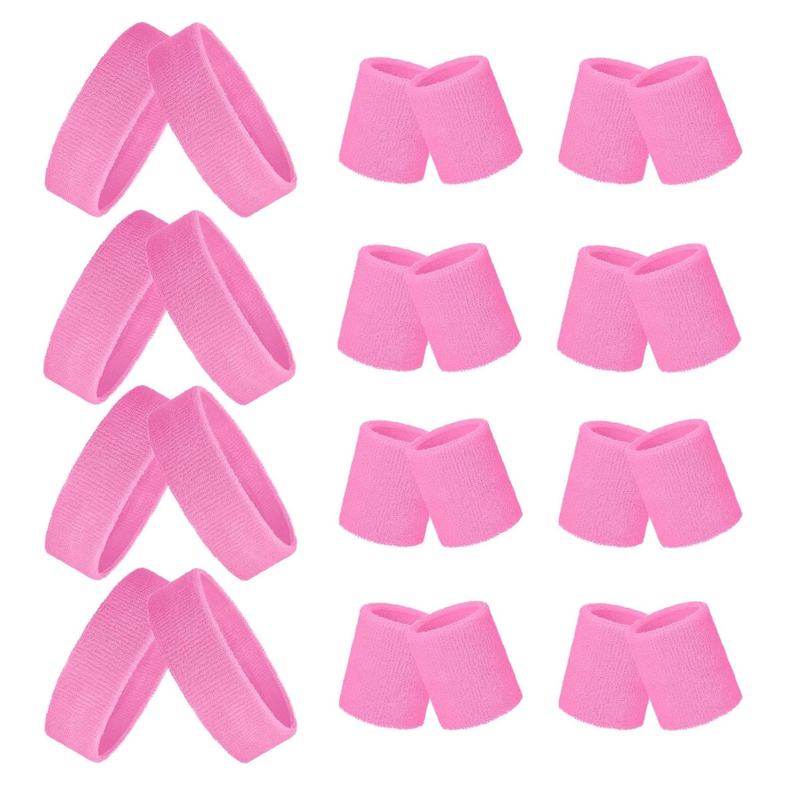 Conjunto de Muñequera y Diadema Deportiva Skylety Rosa 24 Pzas