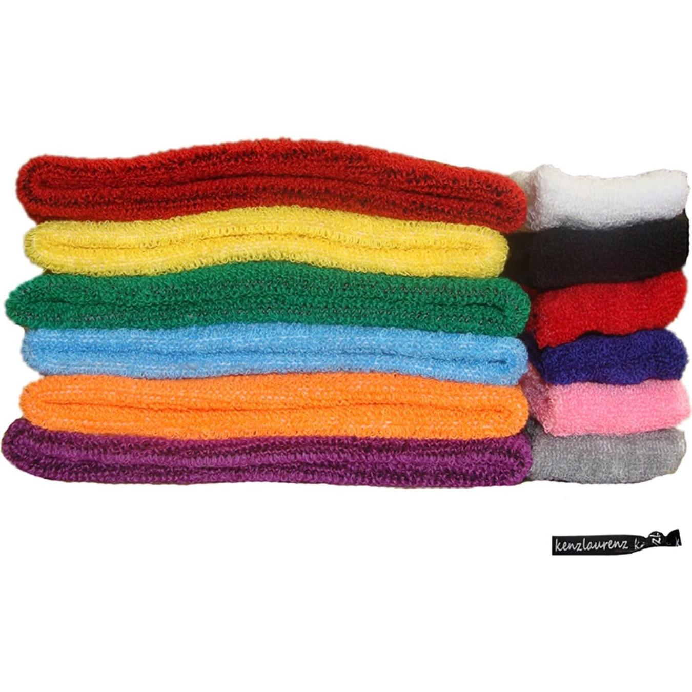 Kenz Laurenz Conjunto Banda Cabeza y Muñequera Naranja Absorbente