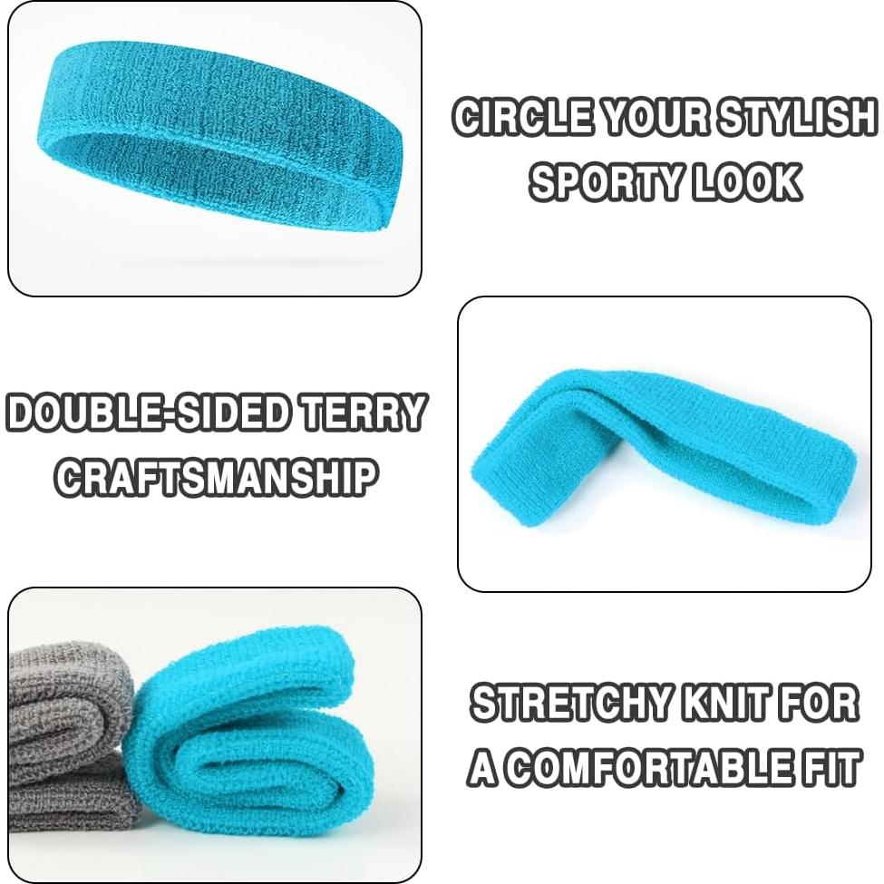 Juego de 90 bandas de sudor Ukontagood - 30 bandas cabeza y 60 muñeca