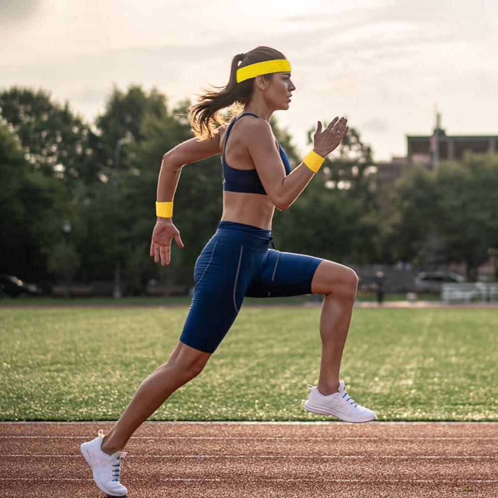 Juego de 90 bandas de sudor Ukontagood - 30 bandas cabeza y 60 muñeca