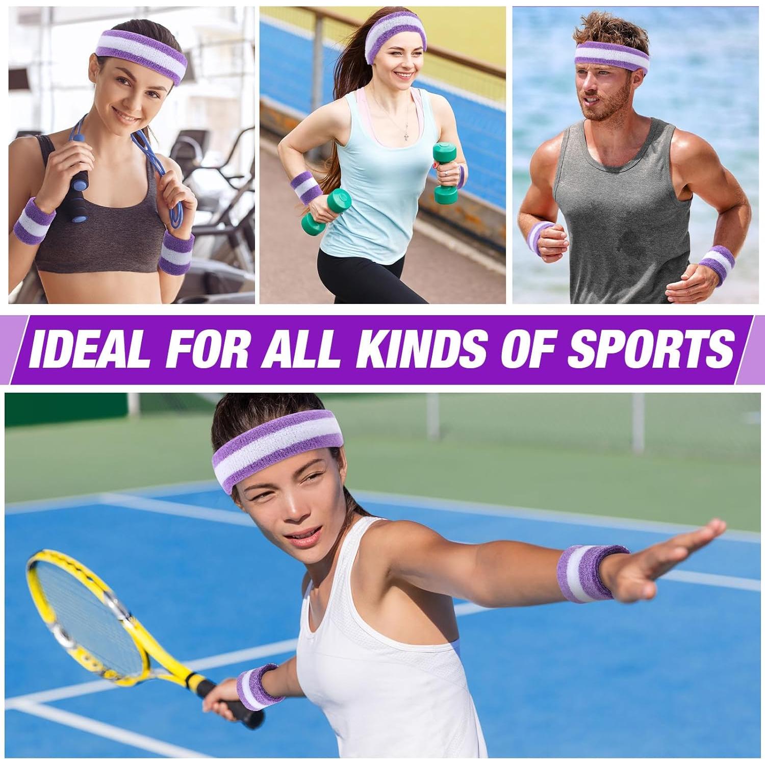 Conjunto de Muñequera y Diadema Eurzom 36 Pcs Neón