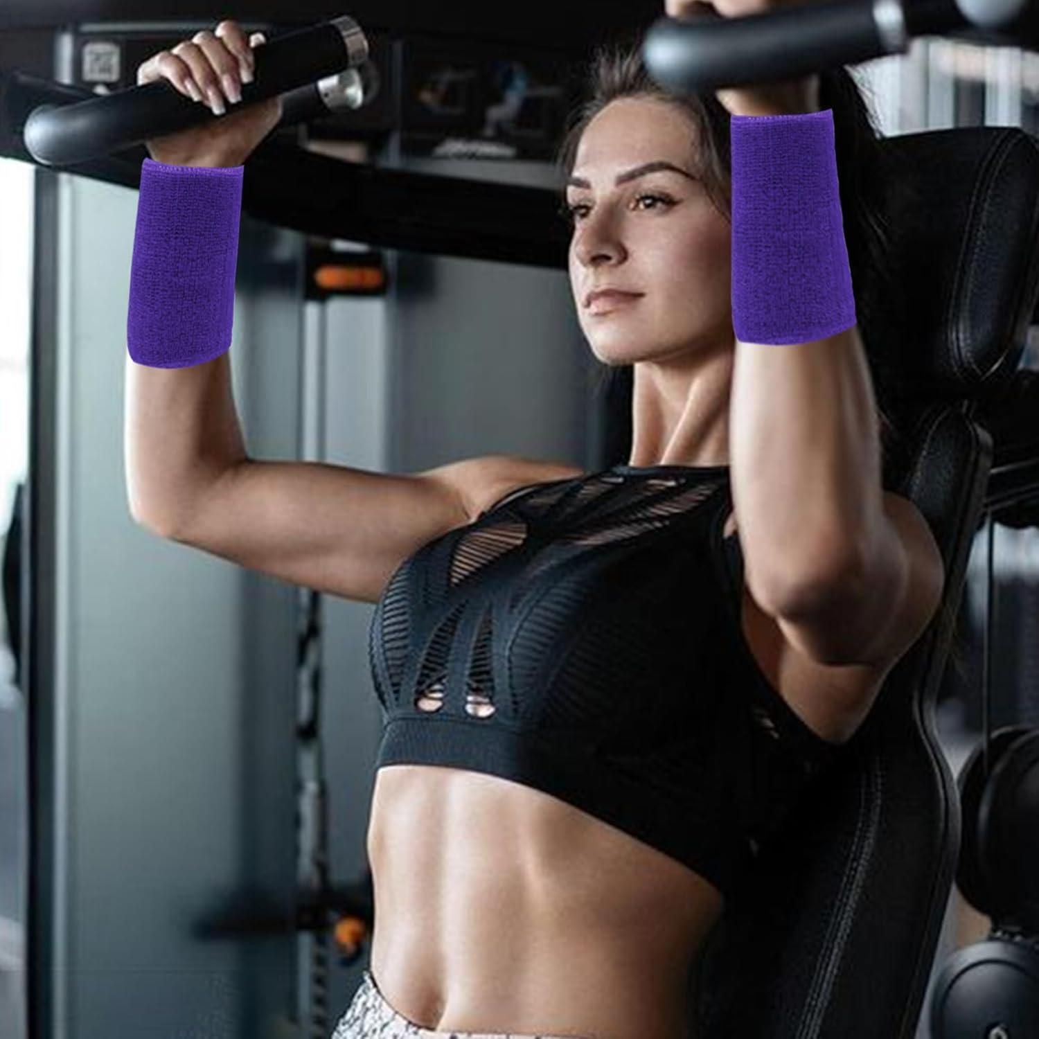 Banda de Sudor para Muñeca IMAGERIO 15 cm - Paquete de 4 Violeta