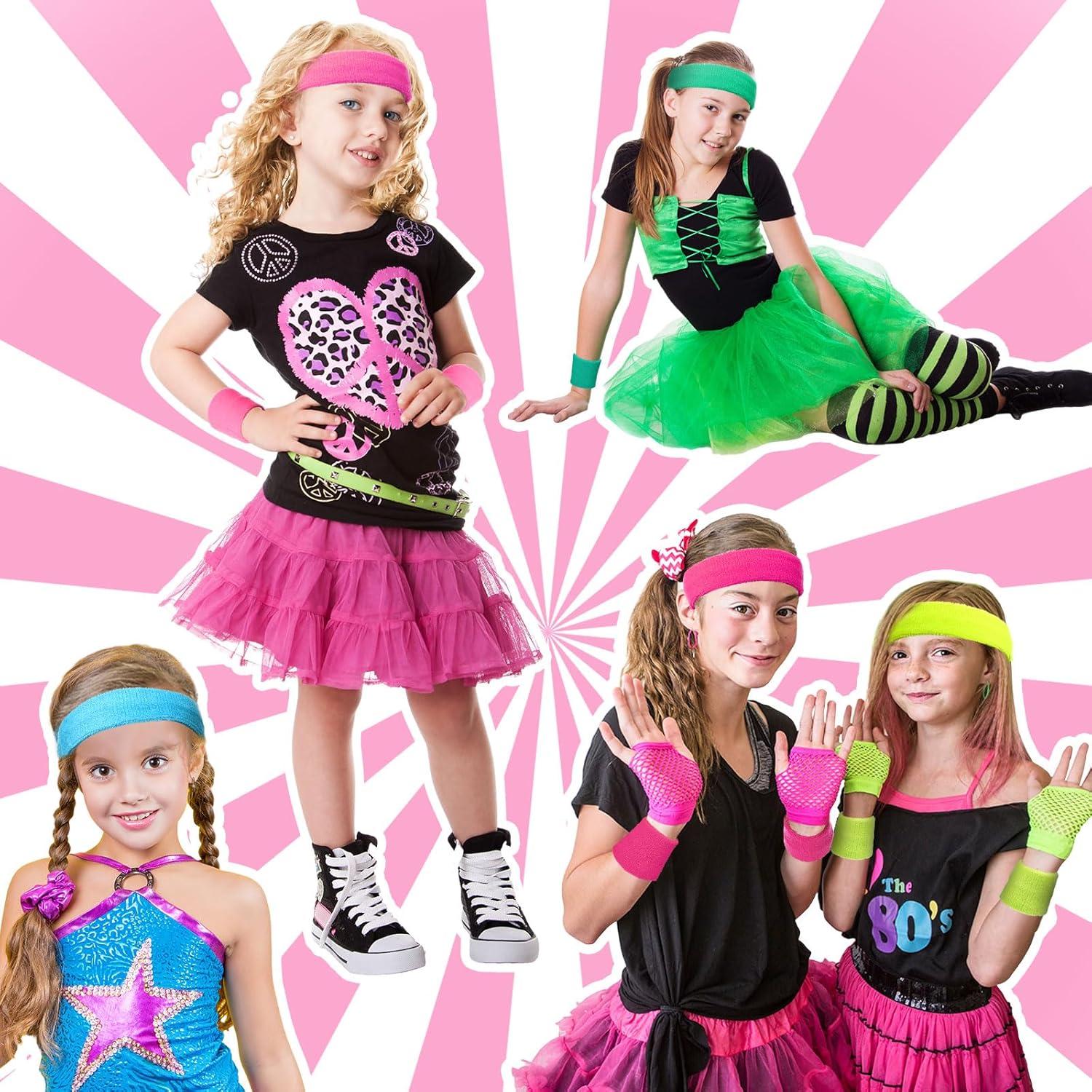 Conjunto de Muñequera y Diademas Neón Bememo para Niños