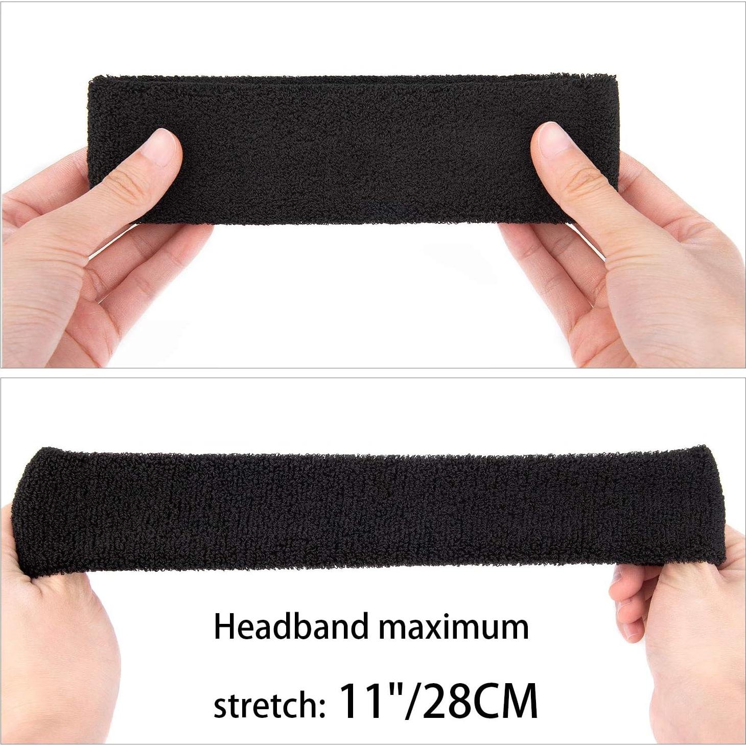 Juego de 9 Piezas de Muñequera y Cinta para la Cabeza Awpeye Negro