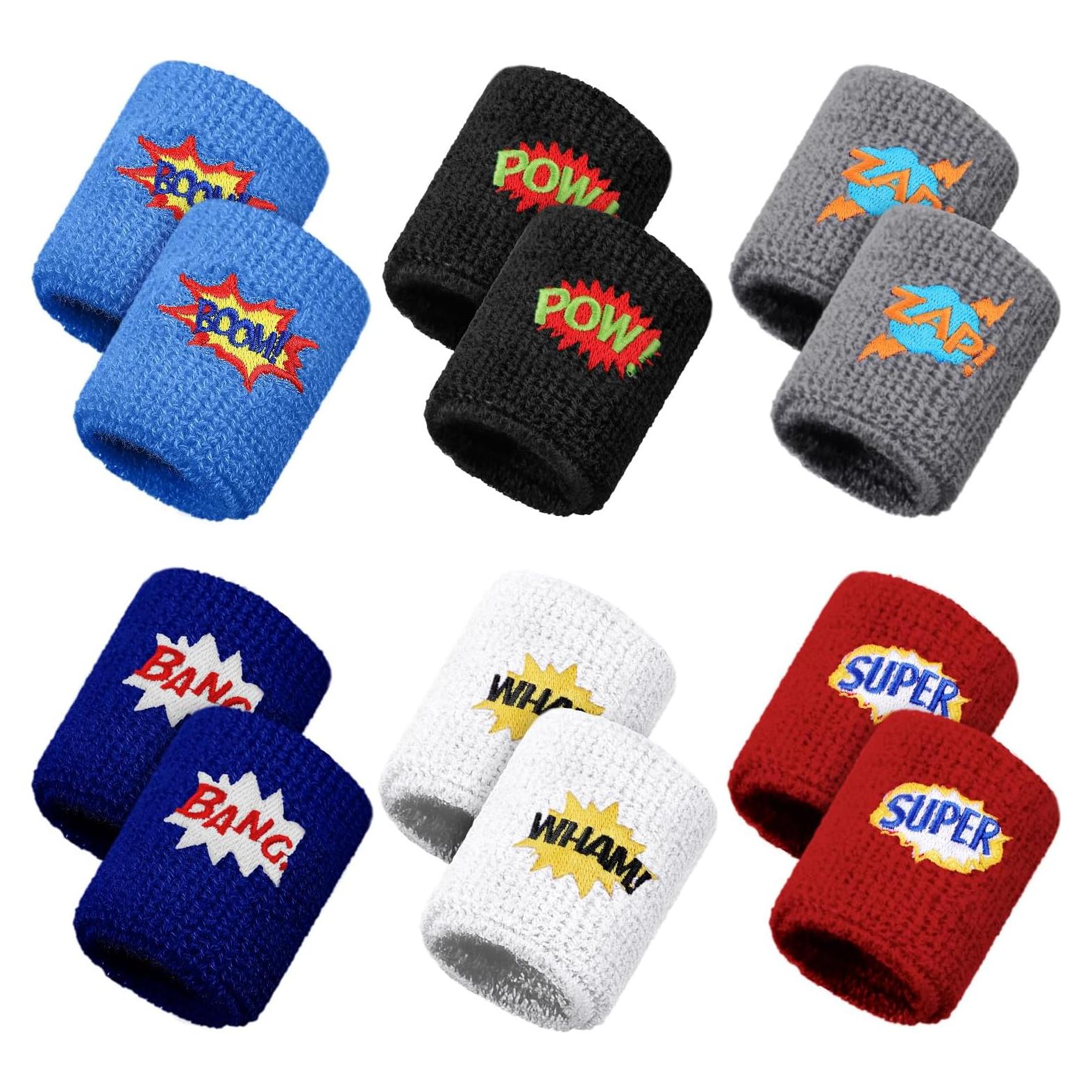 24 Pulseras Deportivas Gejoy para Niños - Coloridas y Absorbentes