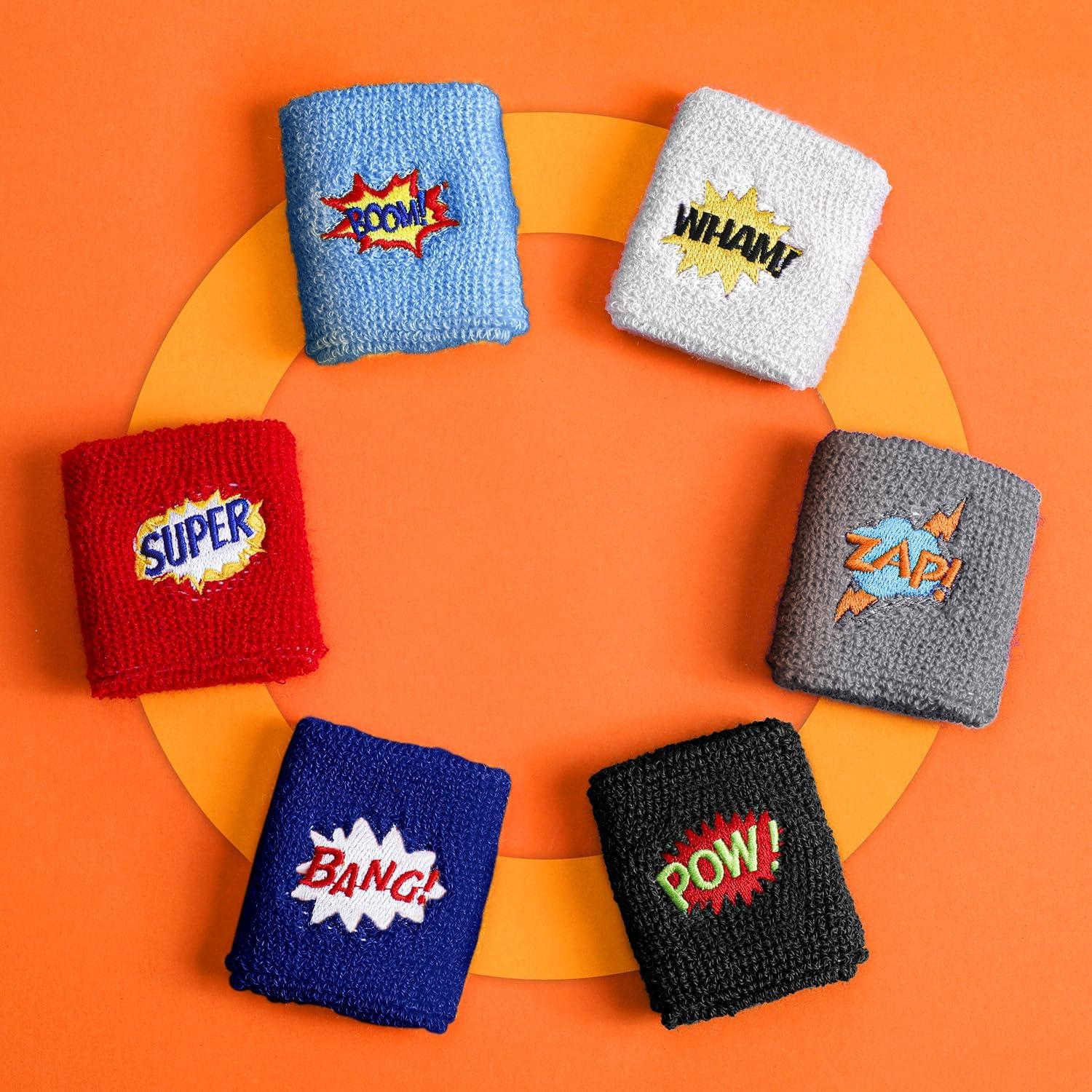 24 Pulseras Deportivas Gejoy para Niños - Coloridas y Absorbentes