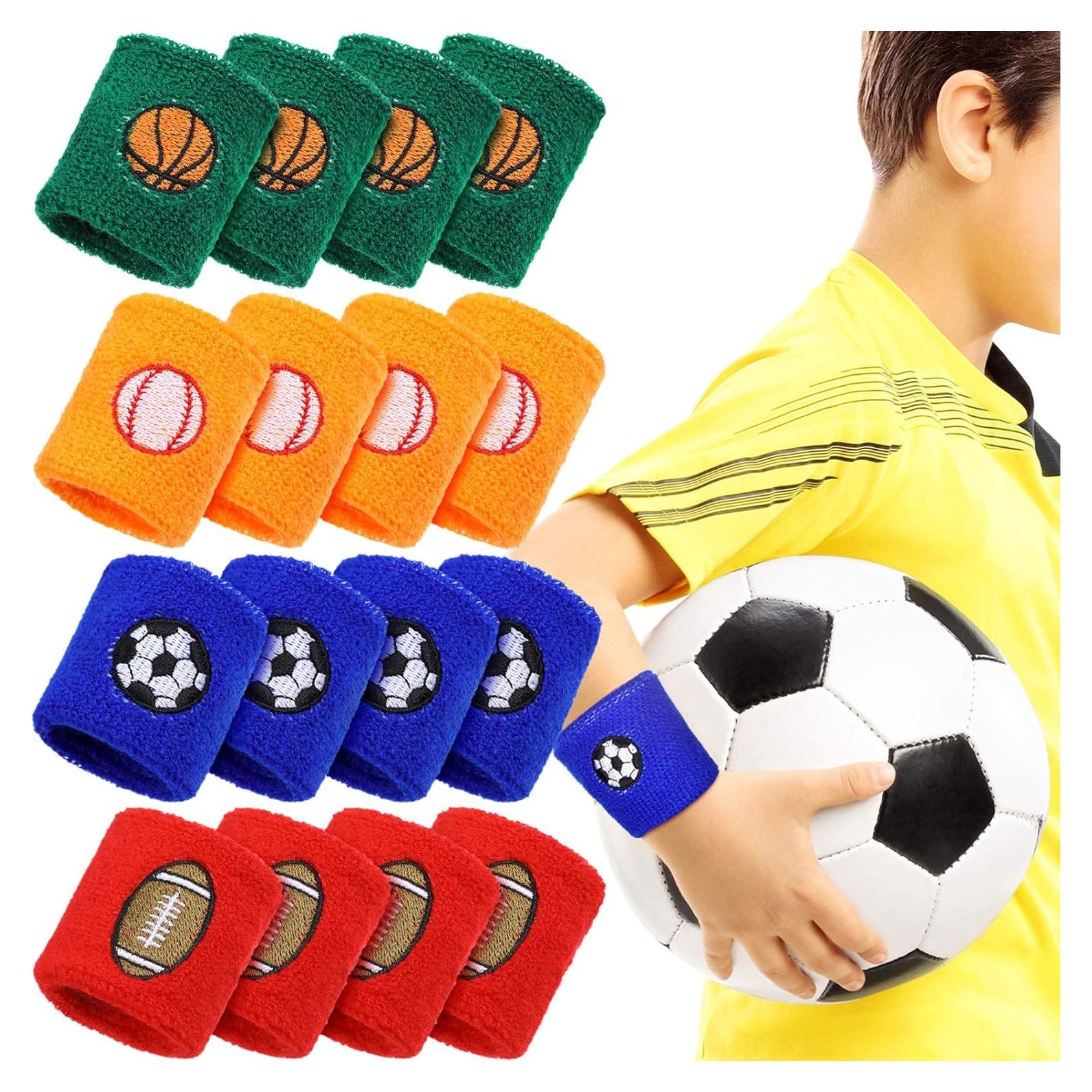 Muñequera Deportiva Gejoy 16 Piezas para Niños Fútbol Baloncesto