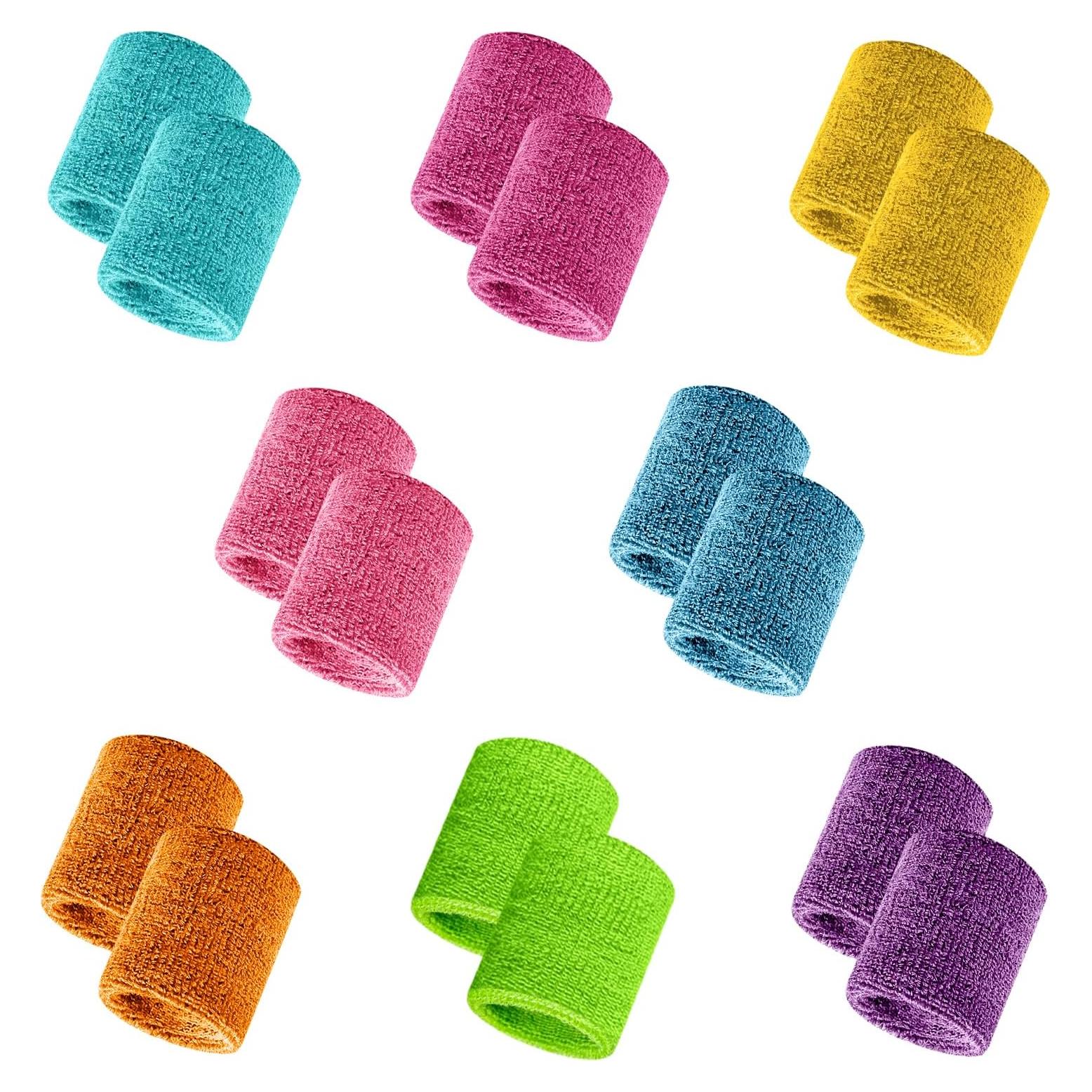 Set de 16 Muñequera Deportiva Jueerun Algodón Unisex