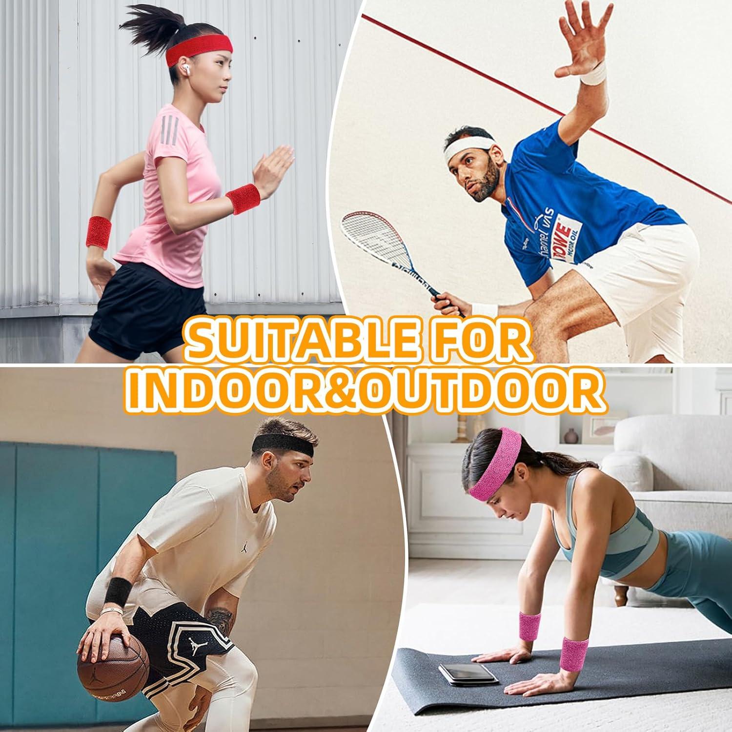 Set de 16 Muñequera Deportiva Jueerun Algodón Unisex