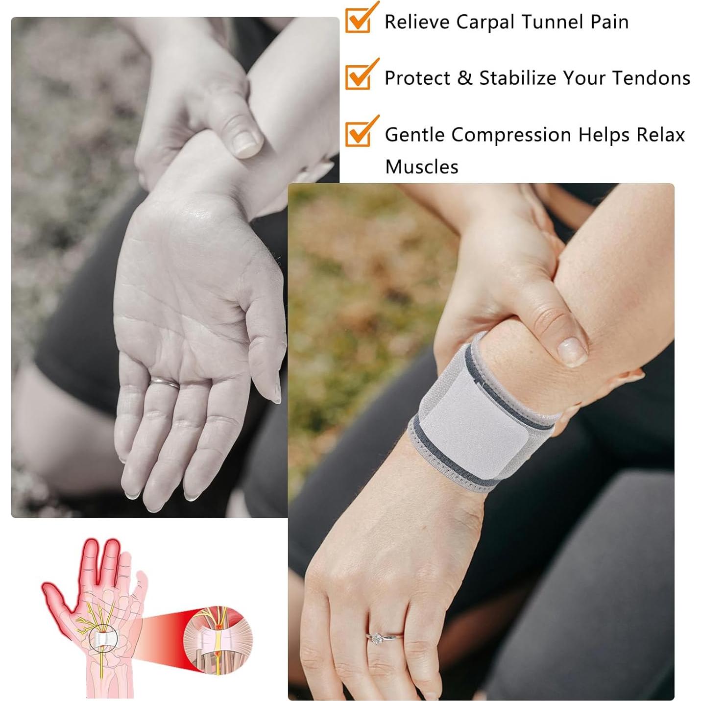 Faja de Muñeca AMYONE Gris Profundo 2 Paquetes Ajustable