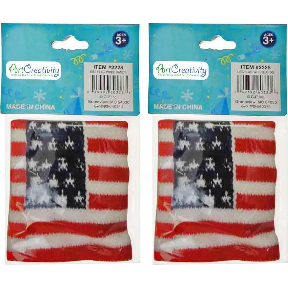 Muñequera Patriótica ArtCreativity Set de 2 Bandera Americana