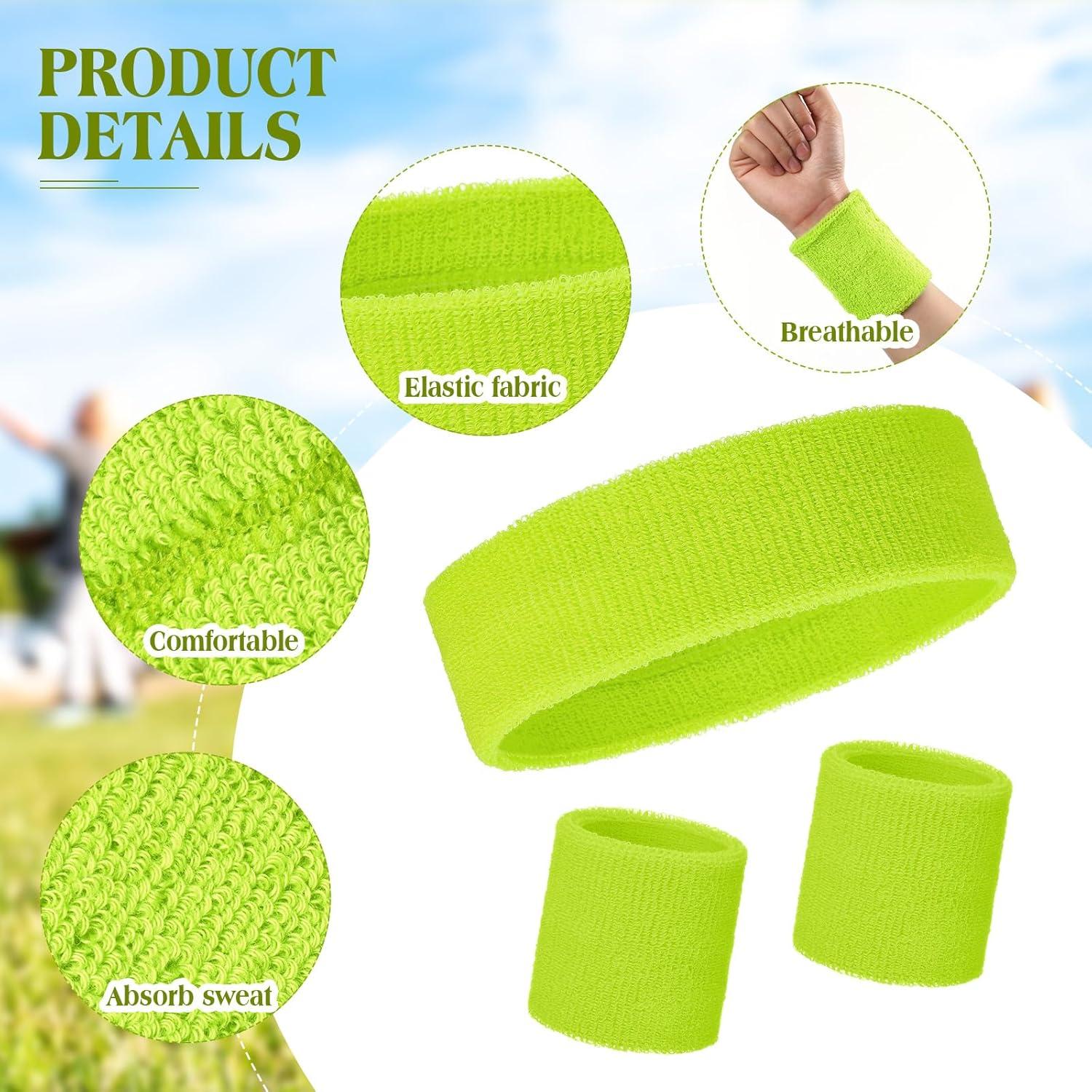 Conjunto de Muñequera y Diadema Deportiva Yuxung Neón