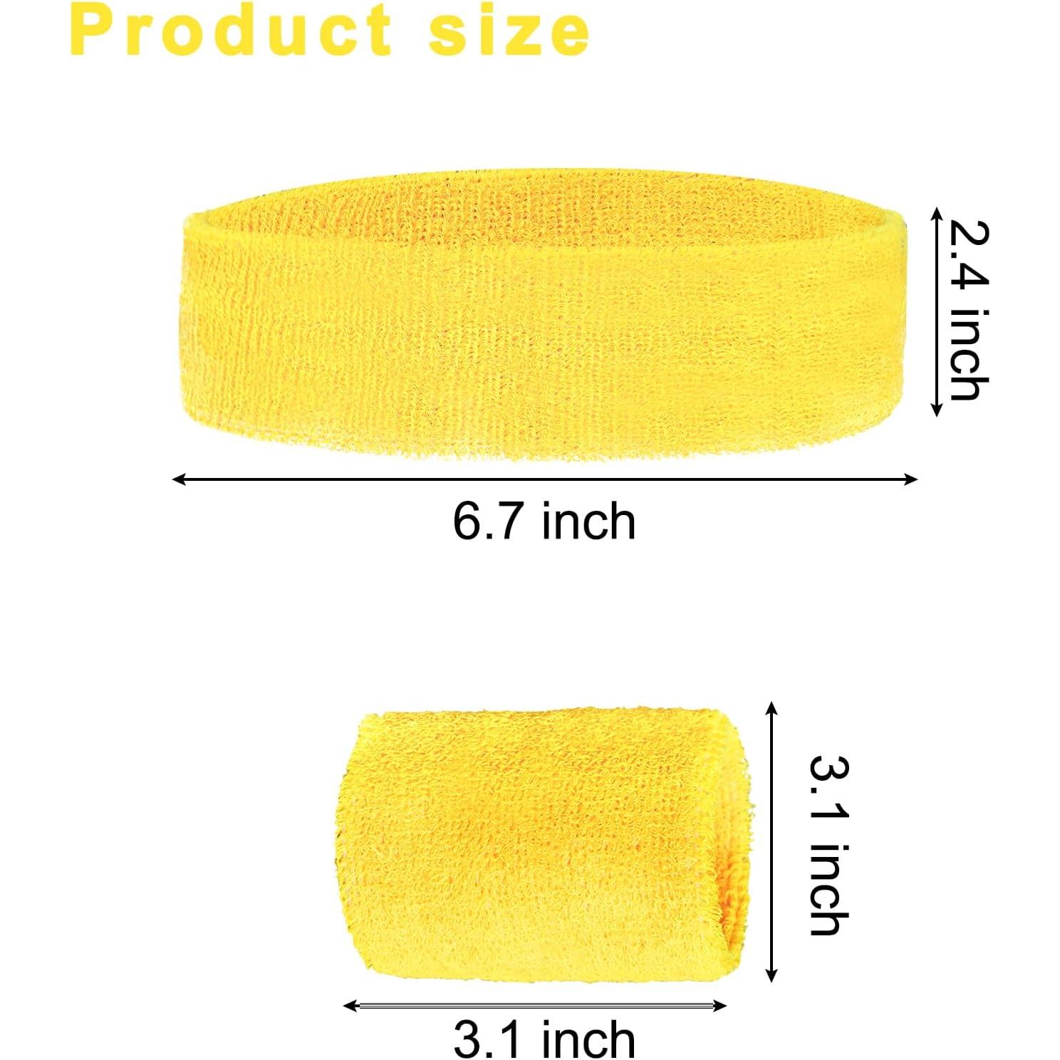 Conjunto de 3 Piezas Muñequera y Banda Sucrain Amarillo