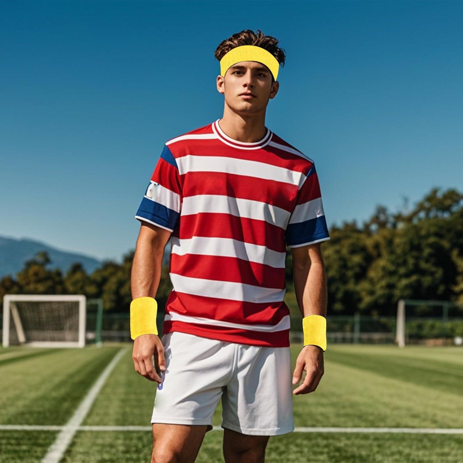 Conjunto de 3 Piezas Muñequera y Banda Sucrain Amarillo