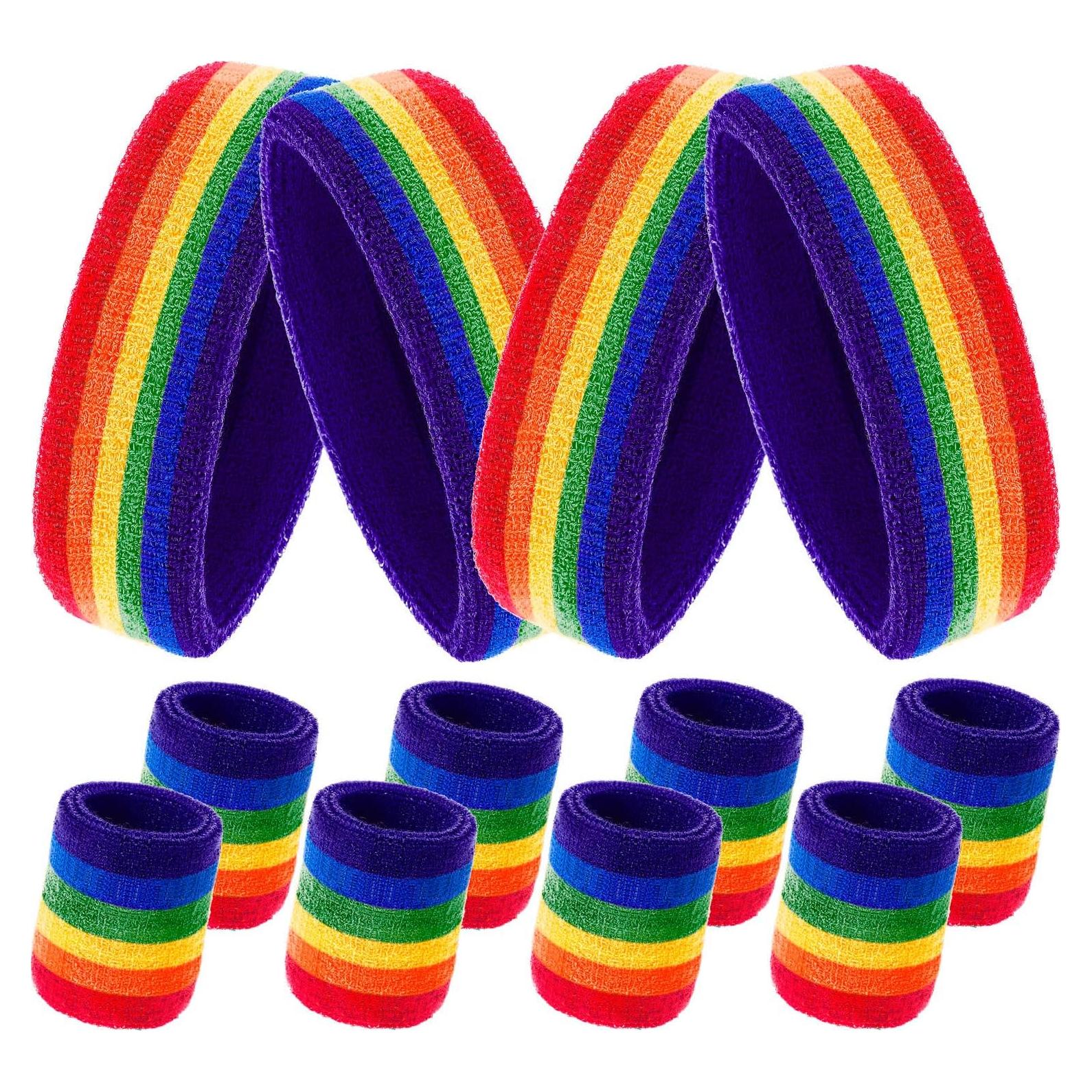 Juego de 12 Muñequera y Diademas Bememo - Arcoíris