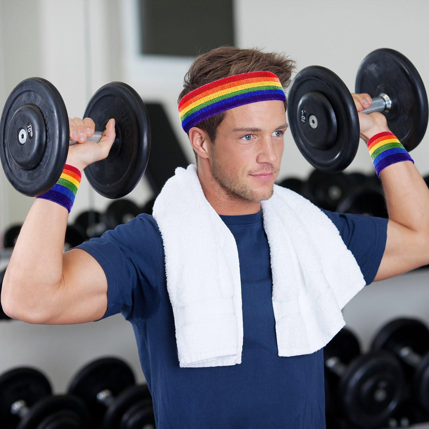 Juego de 12 Muñequera y Diademas Bememo - Arcoíris