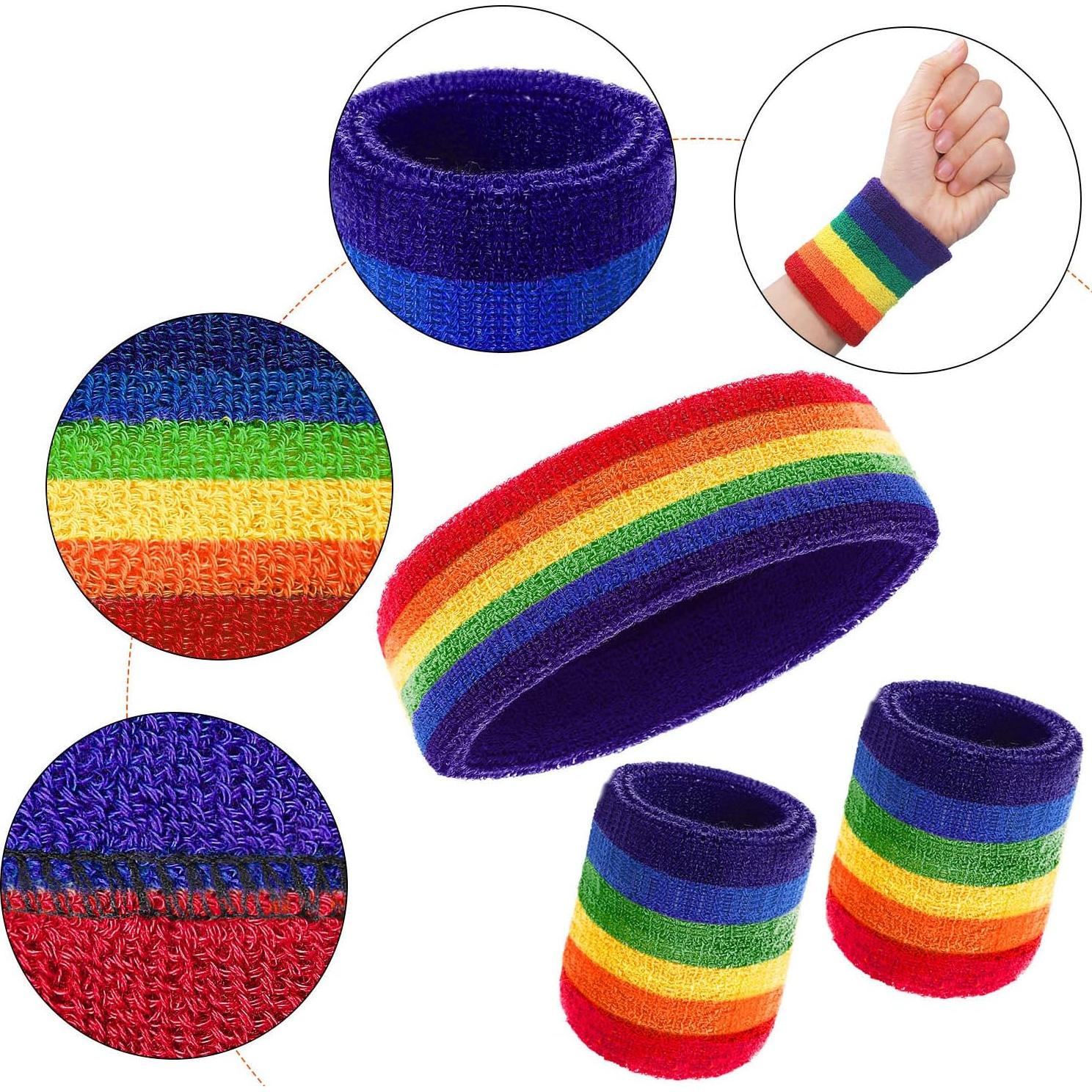 Juego de 12 Muñequera y Diademas Bememo - Arcoíris