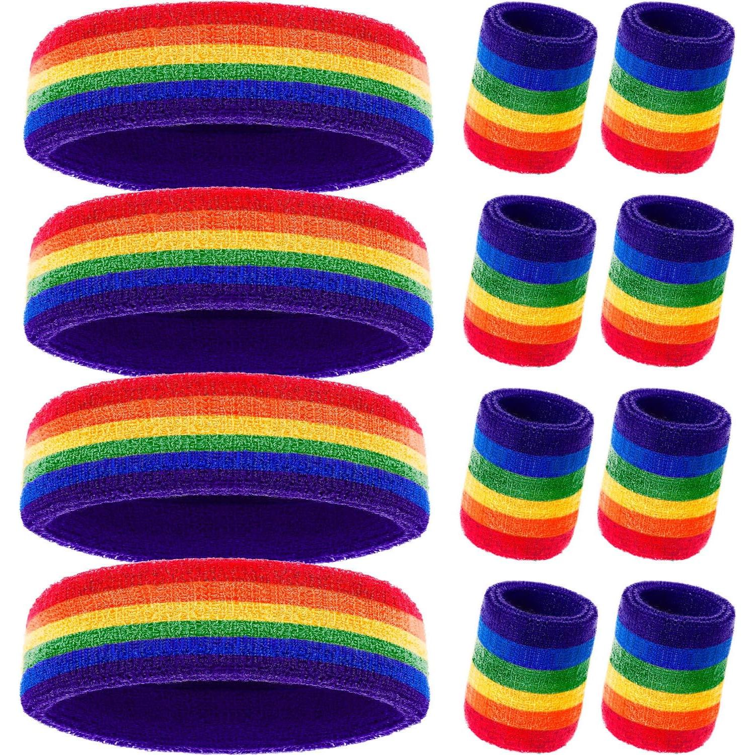 Juego de 12 Muñequera y Diademas Bememo - Arcoíris