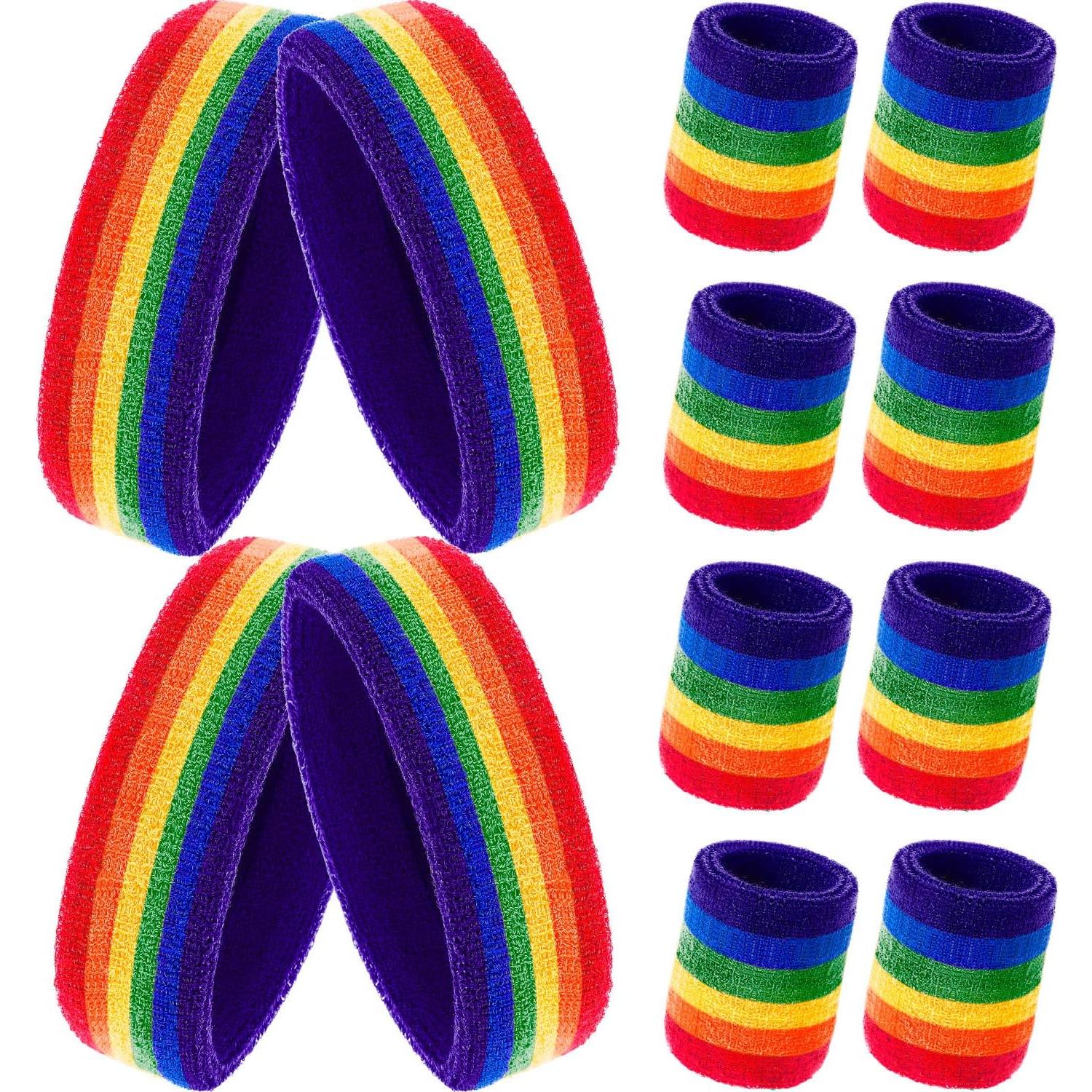 Juego de 12 Muñequera y Diademas Bememo - Arcoíris