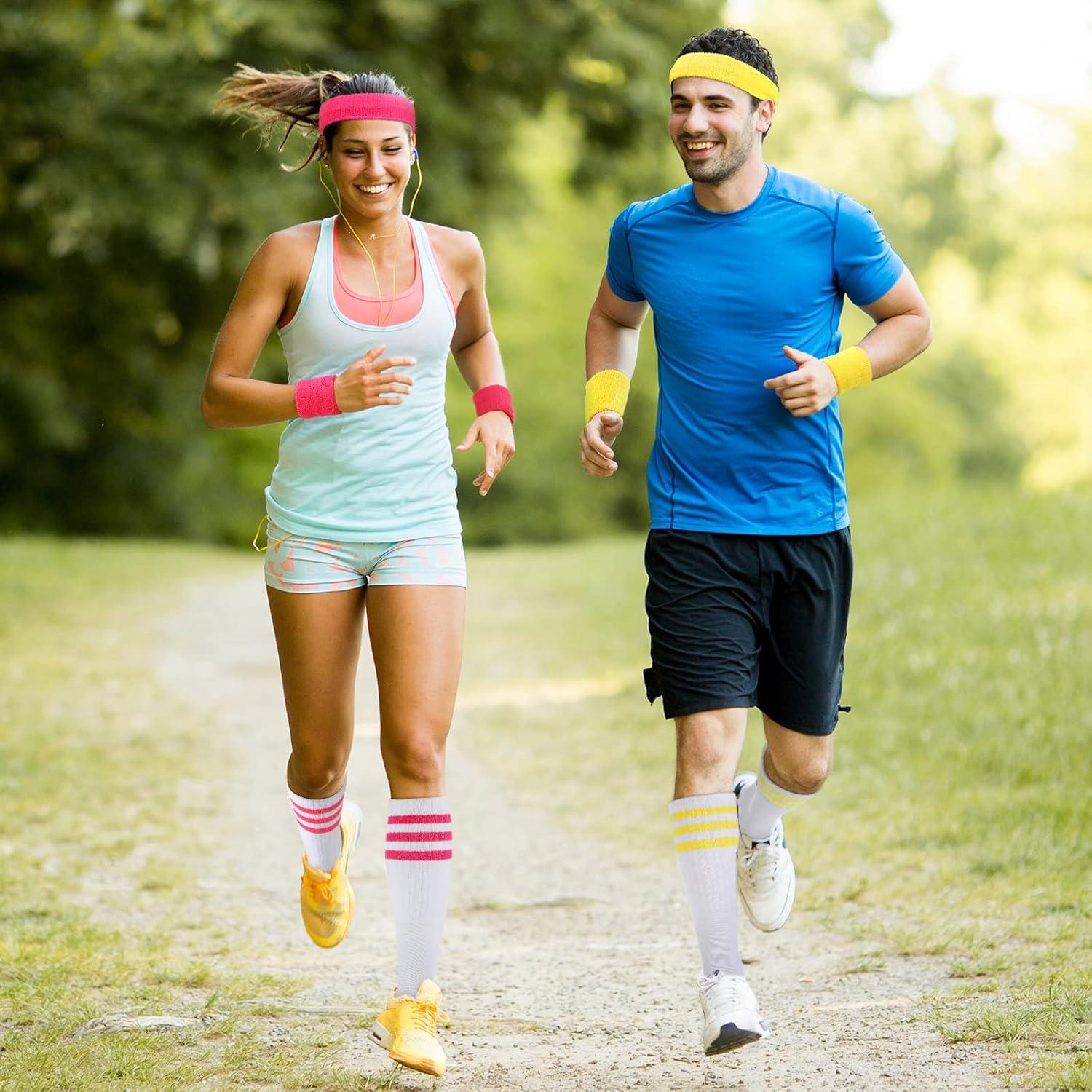 Conjunto Deportivo Neón para Mujeres - Diademas y Muñequera