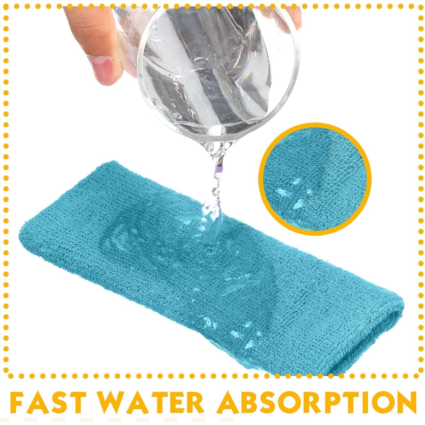 Bandas de Sudor de Algodón Lenwen 20 Pcs 15x8 cm Neón