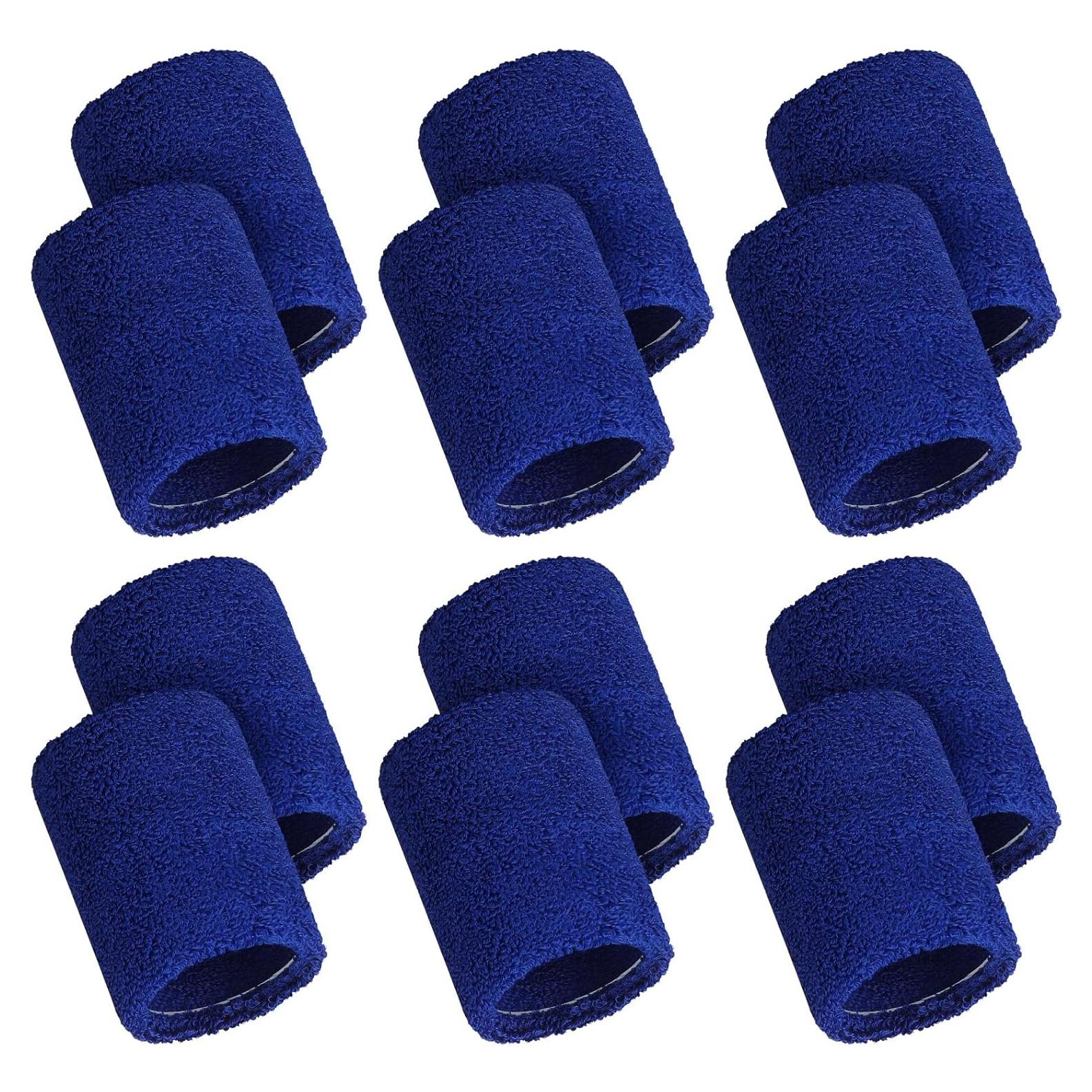 12 Muñequera Deportiva Absorbente Ywmigl Azul 8x8 cm