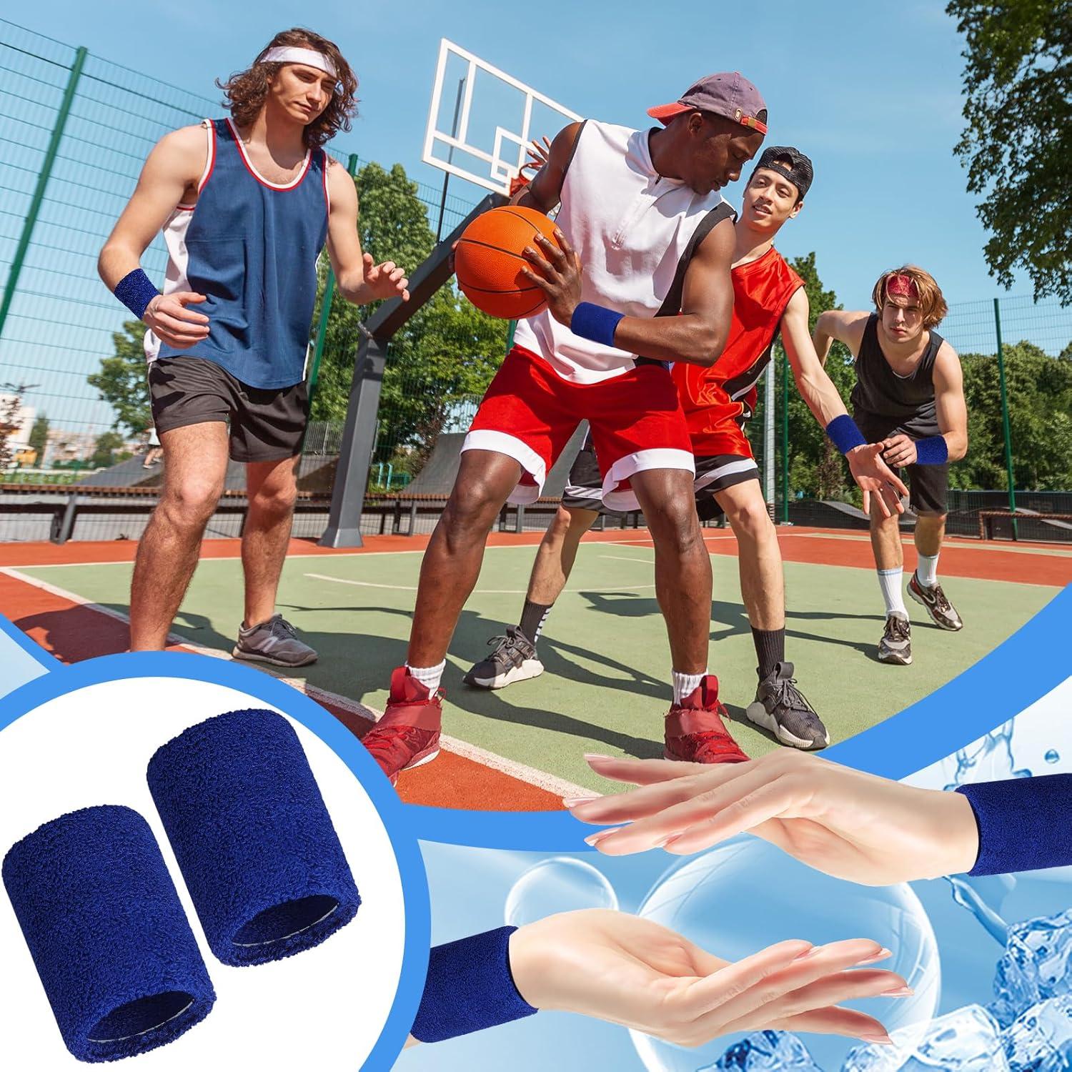 12 Muñequera Deportiva Absorbente Ywmigl Azul 8x8 cm