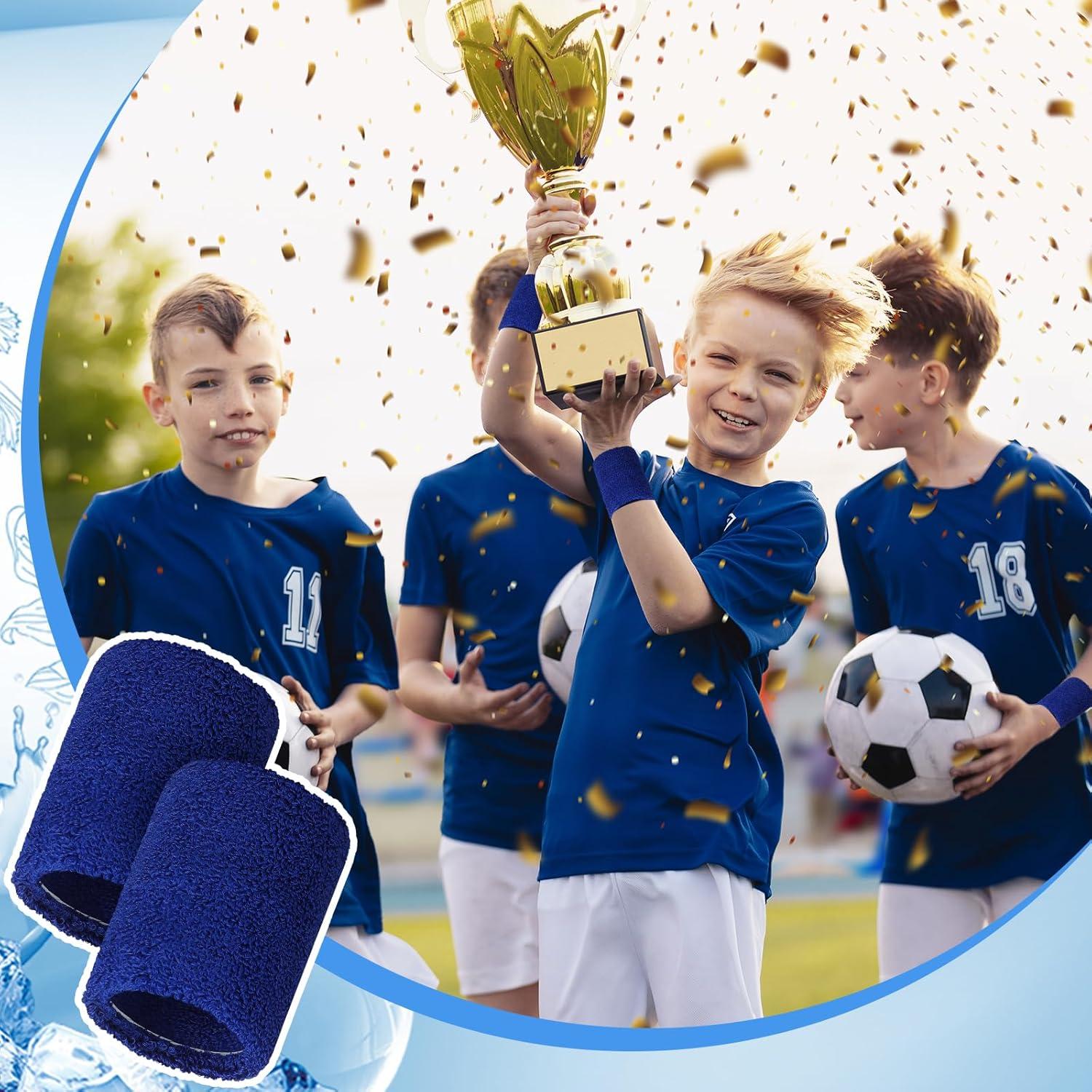 12 Muñequera Deportiva Absorbente Ywmigl Azul 8x8 cm