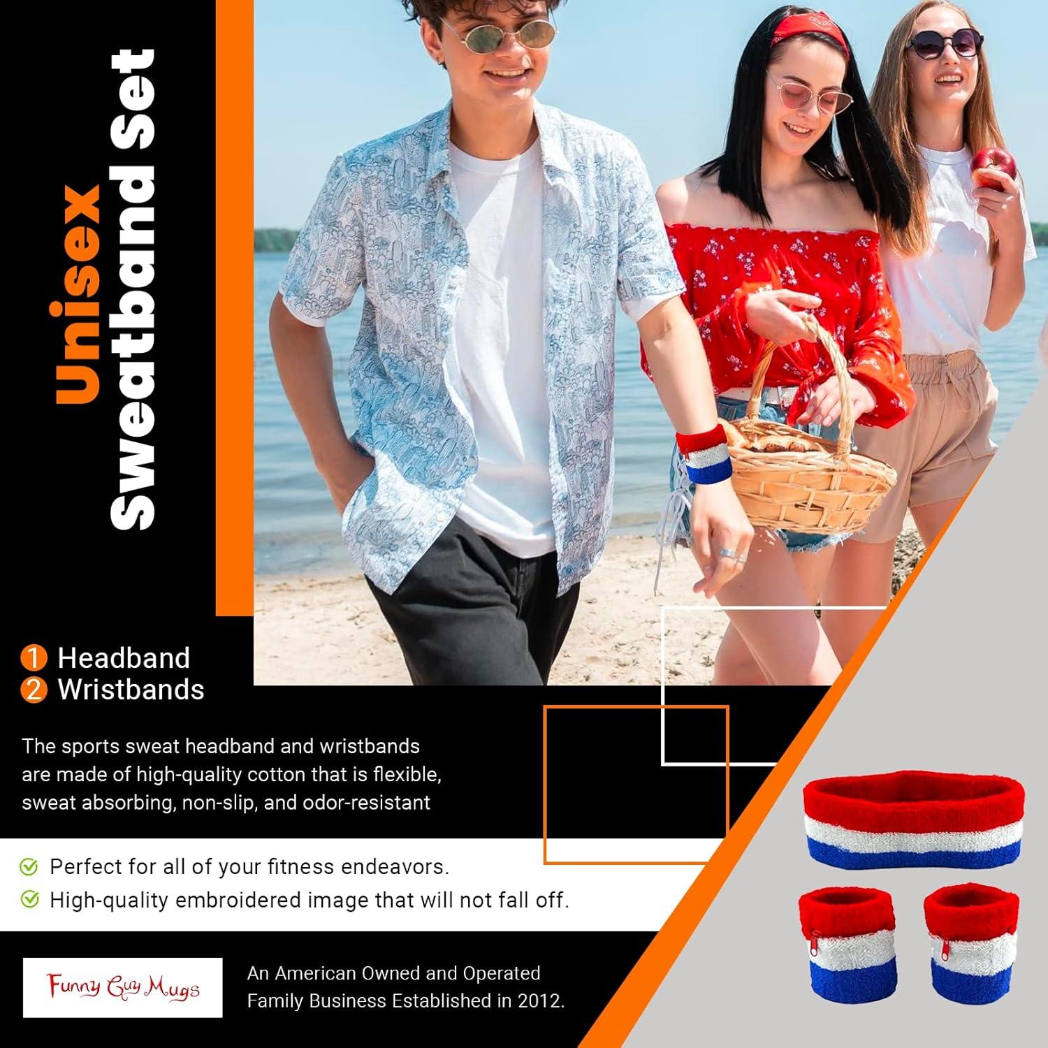 Conjunto de bandas para la cabeza y muñequeras Funny Guy Mugs