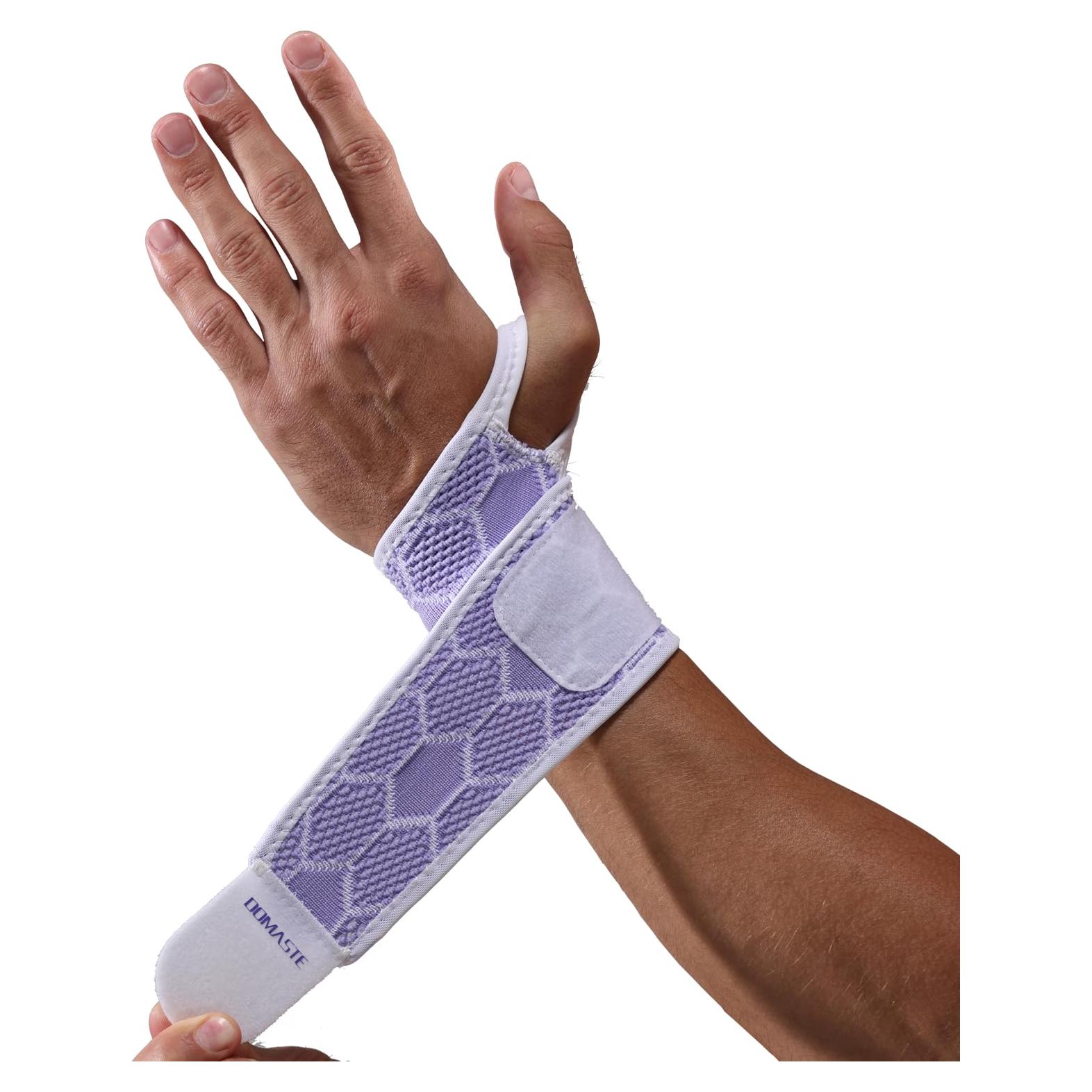 Faja de Muñeca Domaste Violeta - Soporte Ajustable Sin Neopreno