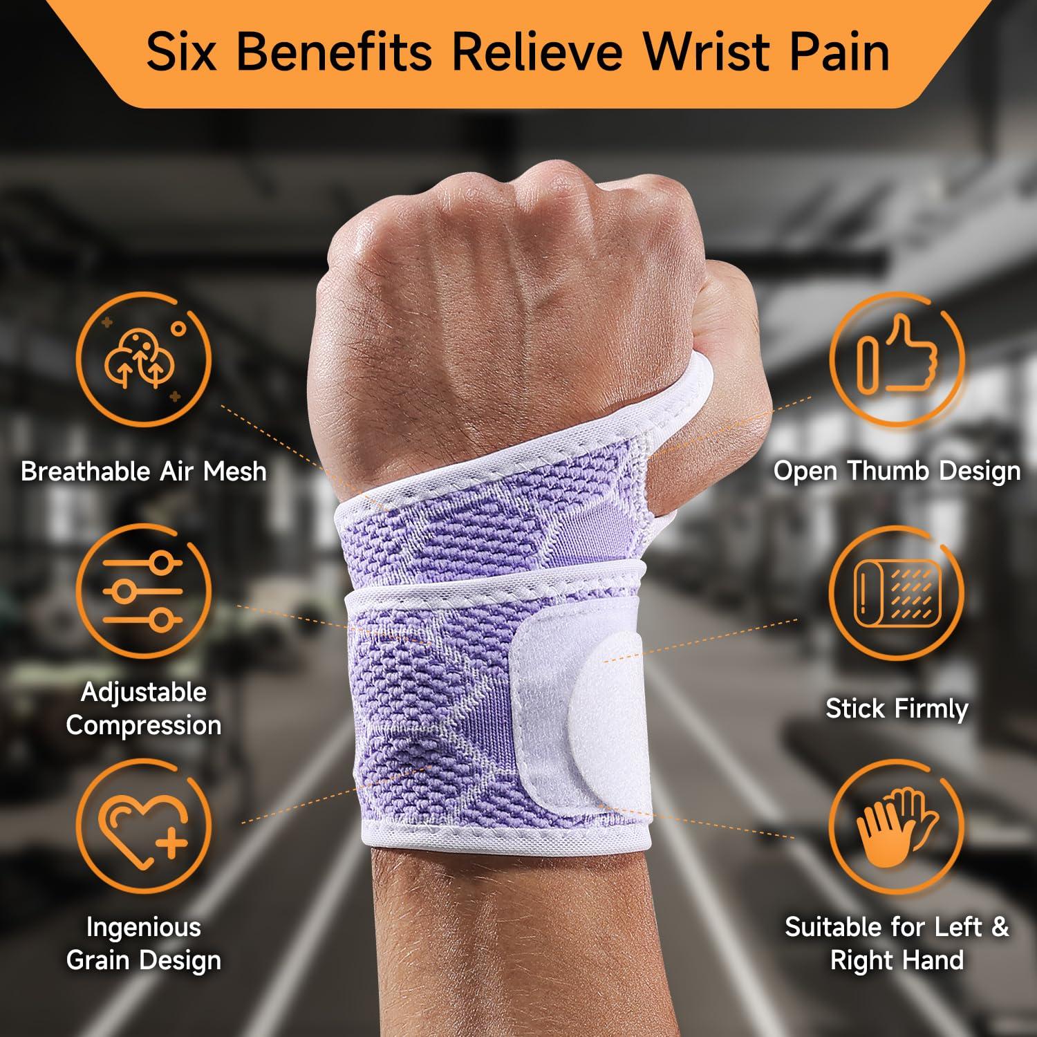 Faja de Muñeca Domaste Violeta - Soporte Ajustable Sin Neopreno